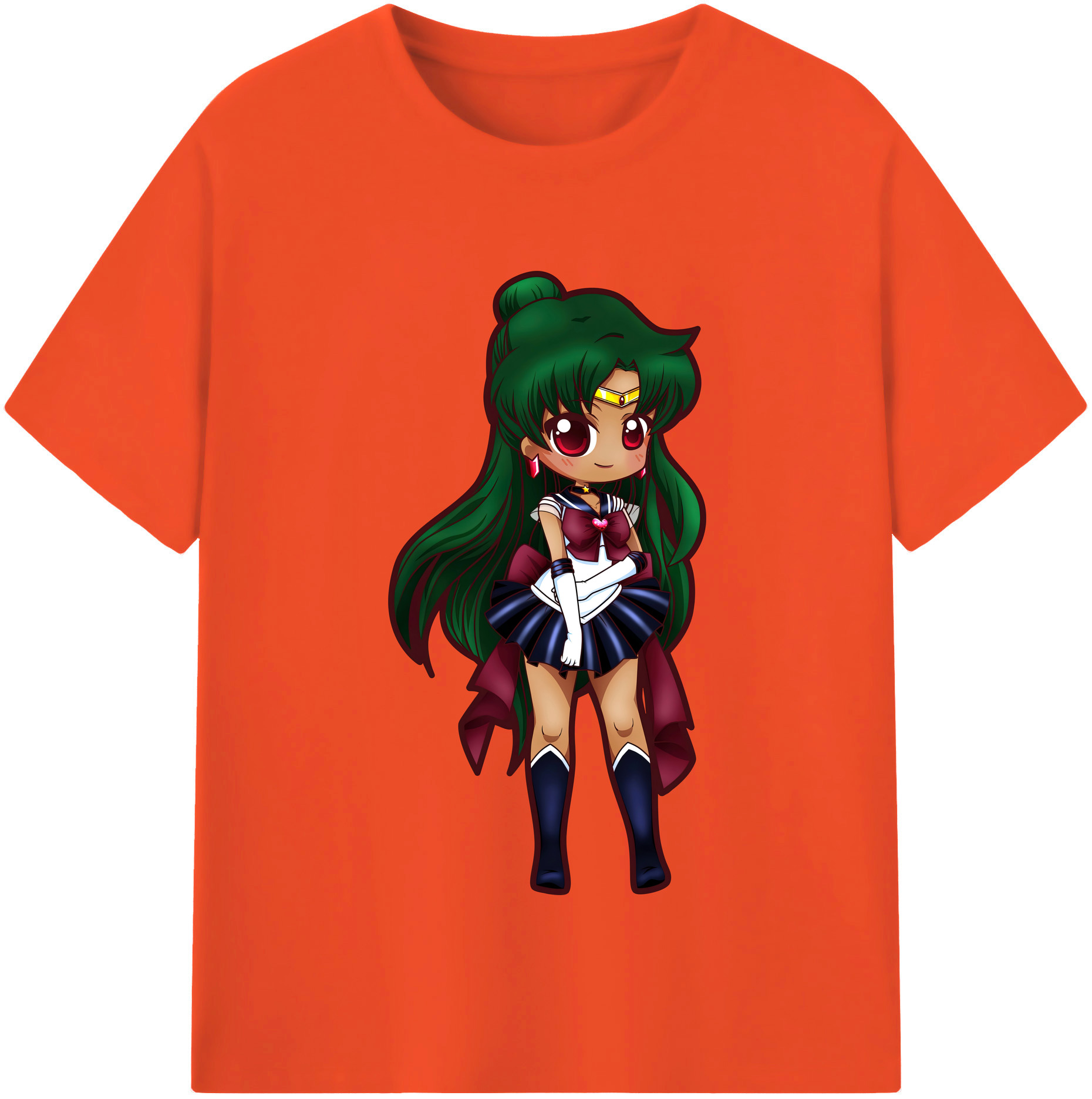（画像用） 美少女戦士セーラームーン 冥王せつな Sailor Moon Meiou Setsuna 綿100％半袖Tシャツ（フロントプリント）