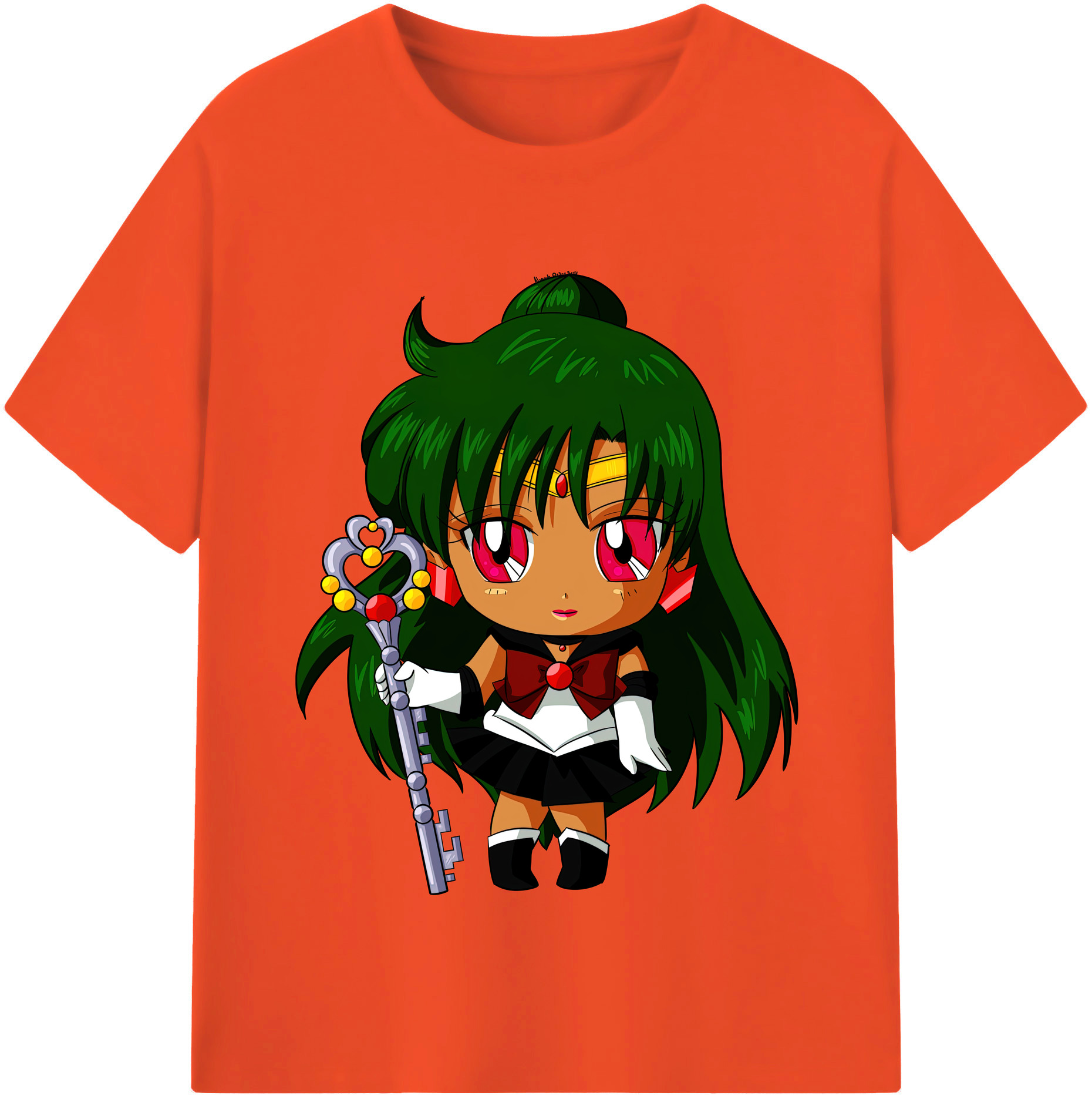（画像用） 美少女戦士セーラームーン 冥王せつな Sailor Moon Meiou Setsuna 綿100％半袖Tシャツ（フロントプリント）