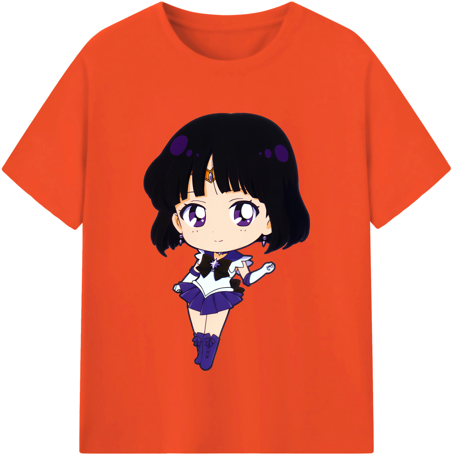 （画像用） 美少女戦士セーラームーン 土萠ほたる Sailor Moon Tomoe Hotaru （セーラーサターン；Sailor Saturn） 綿100％半袖Tシャツ（フロントプリント）