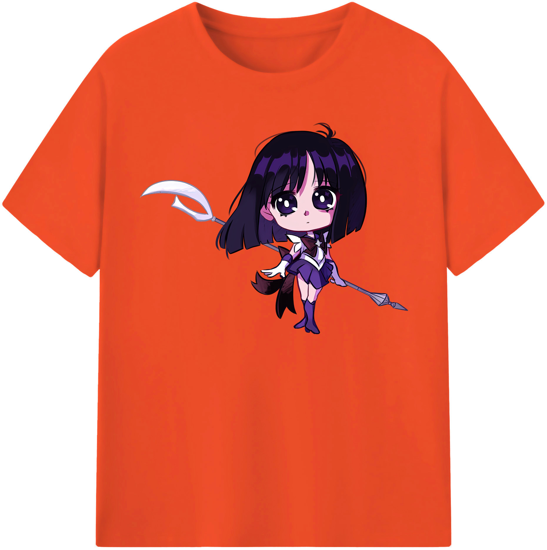 （画像用） 美少女戦士セーラームーン 土萠ほたる Sailor Moon Tomoe Hotaru （セーラーサターン；Sailor Saturn） 綿100％半袖Tシャツ（フロントプリント）