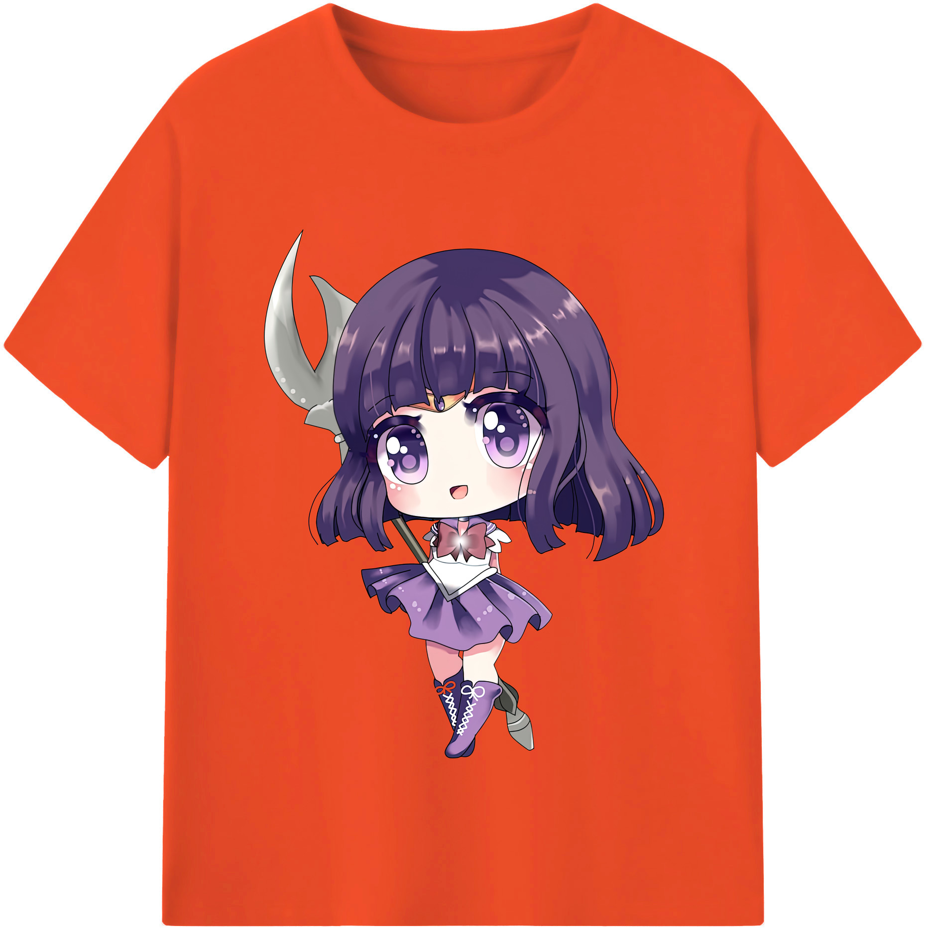 （画像用） 美少女戦士セーラームーン 土萠ほたる Sailor Moon Tomoe Hotaru （セーラーサターン；Sailor Saturn） 綿100％半袖Tシャツ（フロントプリント）