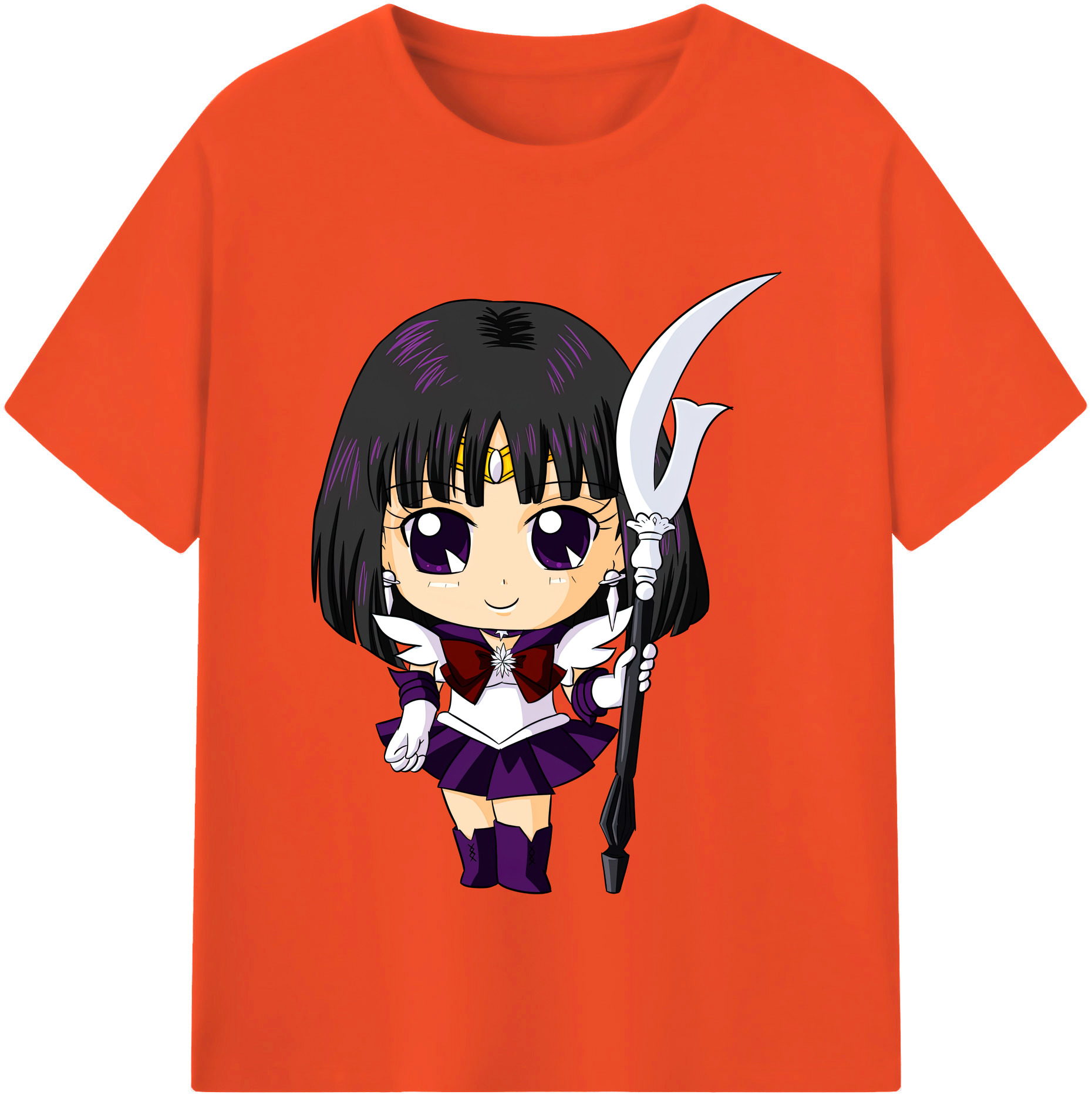 （画像用） 美少女戦士セーラームーン 土萠ほたる Sailor Moon Tomoe Hotaru （セーラーサターン；Sailor Saturn） 綿100％半袖Tシャツ（フロントプリント）