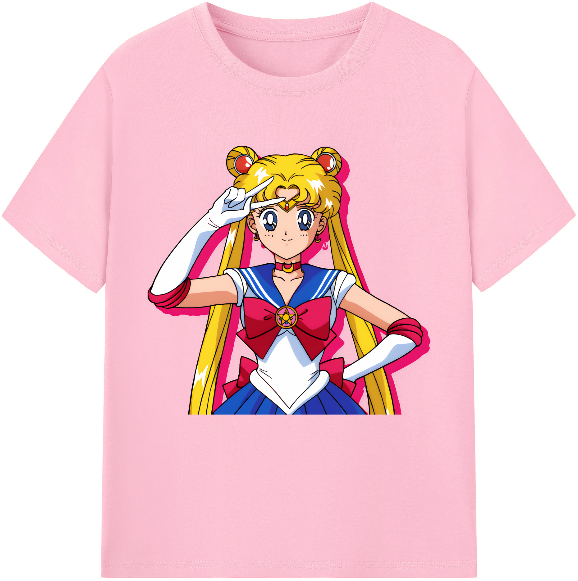 （画像用） 美少女戦士セーラームーン 月野 うさぎ つきの うさぎ Sailor Moon Tsukino Usagi 綿100％半袖Tシャツ（フロントプリント）