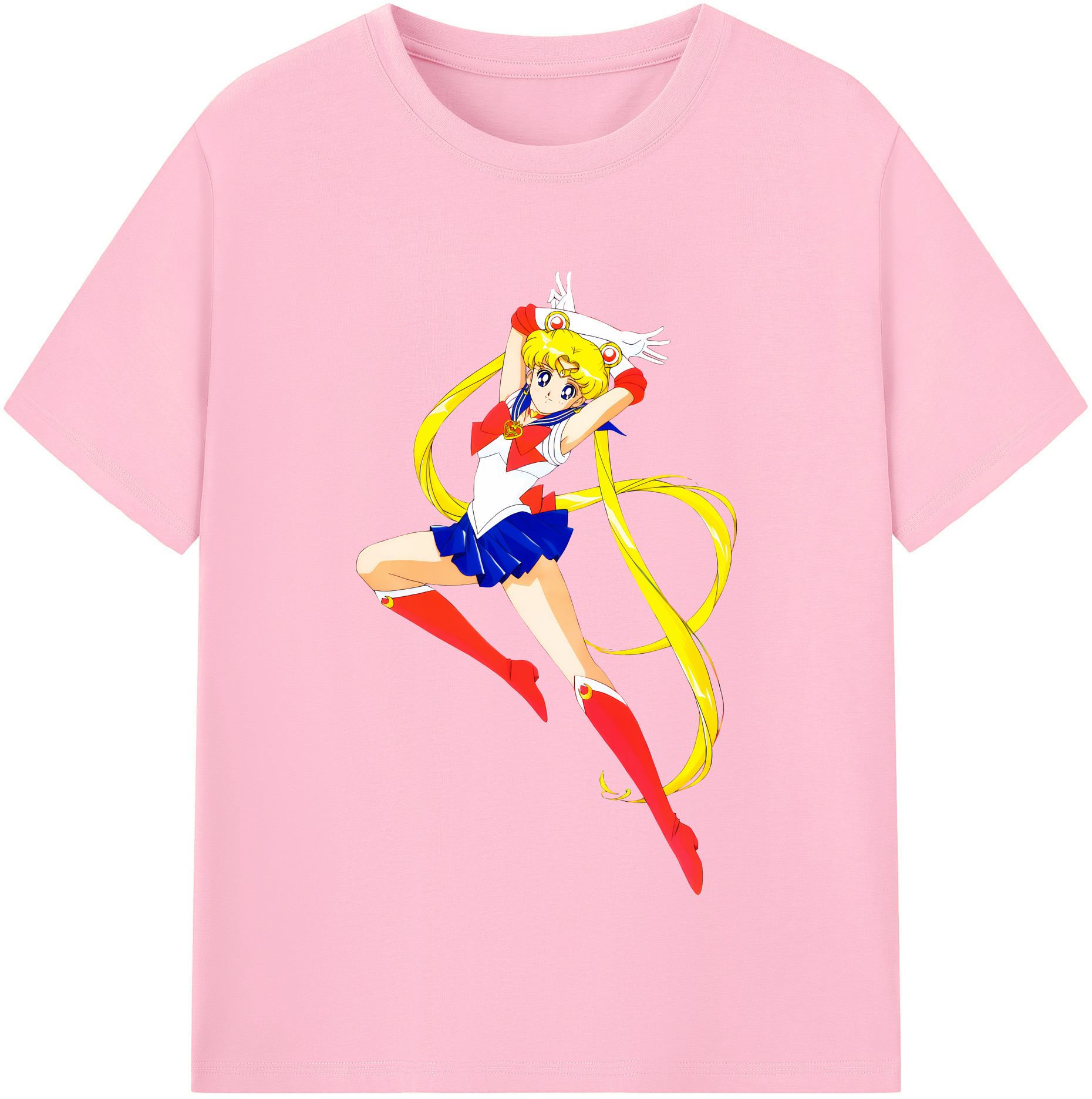 （画像用） 美少女戦士セーラームーン 月野 うさぎ つきの うさぎ Sailor Moon Tsukino Usagi 綿100％半袖Tシャツ（フロントプリント）