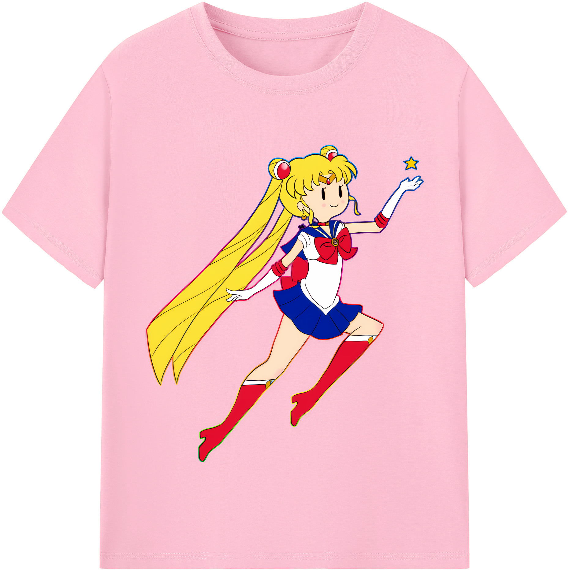 （画像用） 美少女戦士セーラームーン 月野 うさぎ つきの うさぎ Sailor Moon Tsukino Usagi 綿100％半袖Tシャツ（フロントプリント）