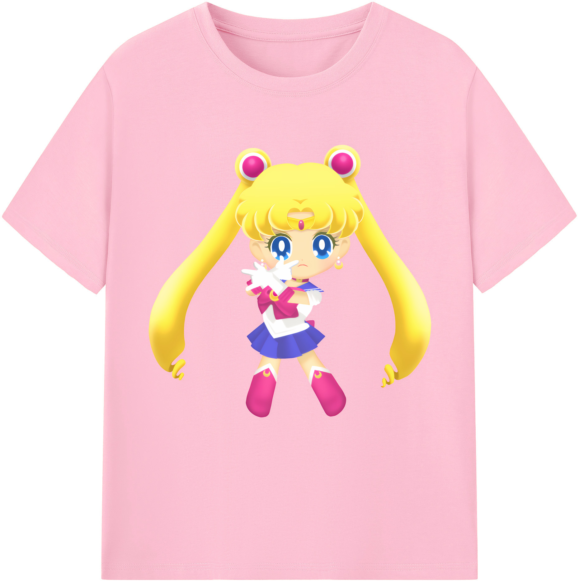 （画像用） 美少女戦士セーラームーン 月野 うさぎ つきの うさぎ Sailor Moon Tsukino Usagi 綿100％半袖Tシャツ（フロントプリント）