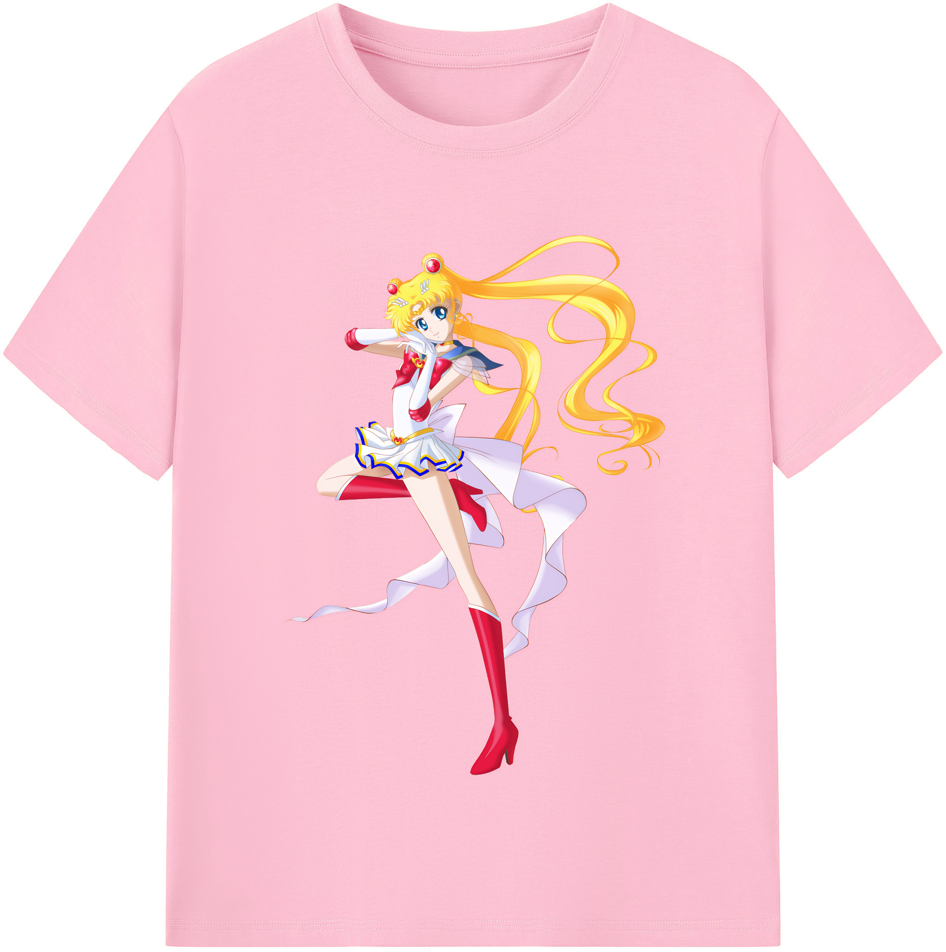 （画像用） 美少女戦士セーラームーン 月野 うさぎ つきの うさぎ Sailor Moon Tsukino Usagi 綿100％半袖Tシャツ（フロントプリント）
