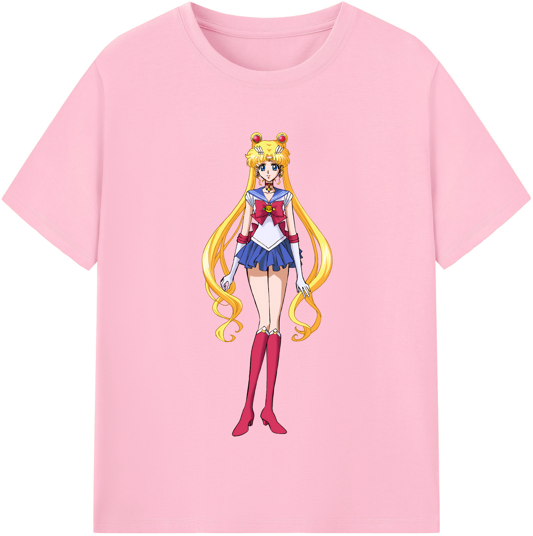 （画像用） 美少女戦士セーラームーン 月野 うさぎ つきの うさぎ Sailor Moon Tsukino Usagi 綿100％半袖Tシャツ（フロントプリント）