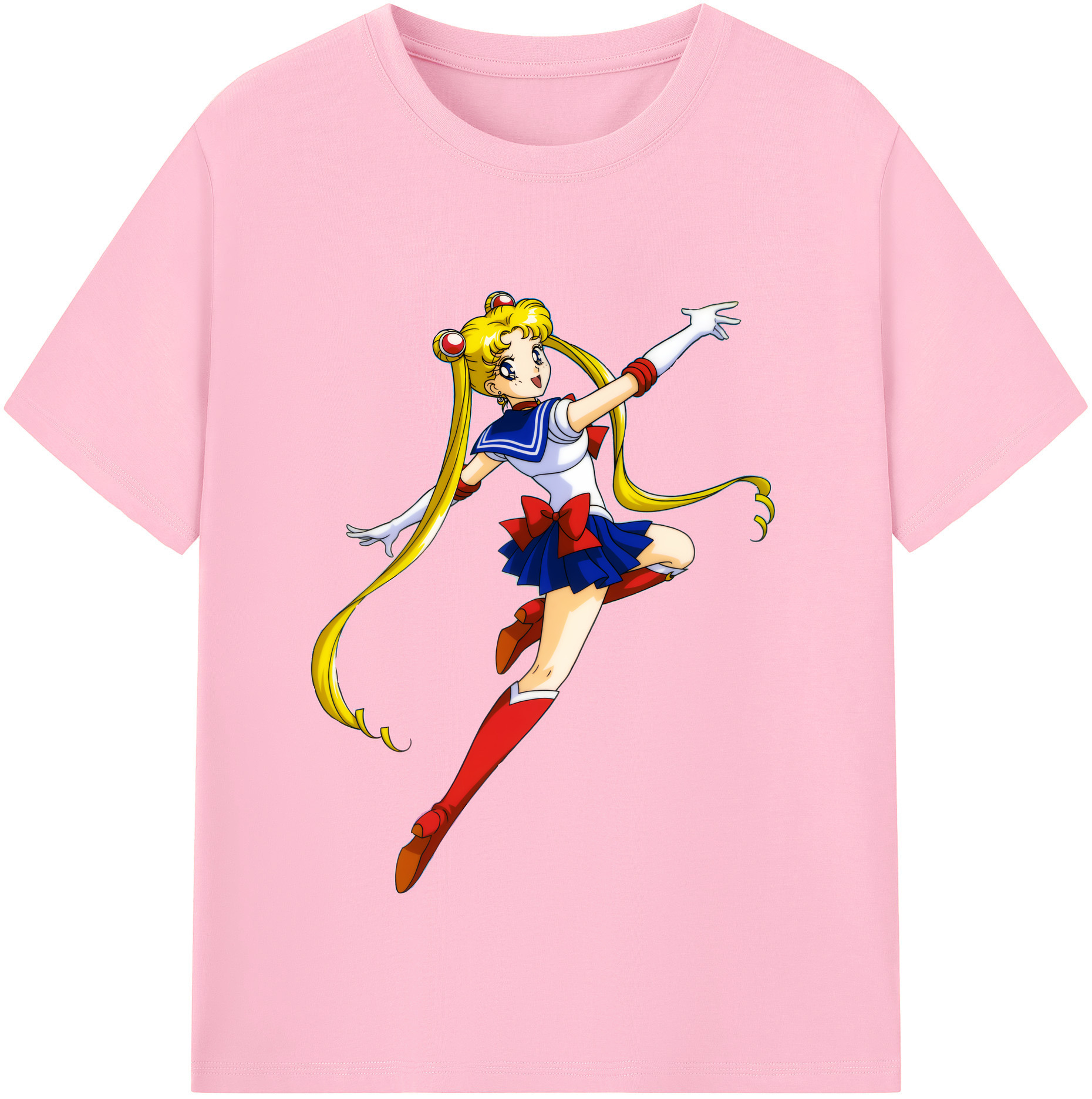 （画像用） 美少女戦士セーラームーン 月野 うさぎ つきの うさぎ Sailor Moon Tsukino Usagi 綿100％半袖Tシャツ（フロントプリント）