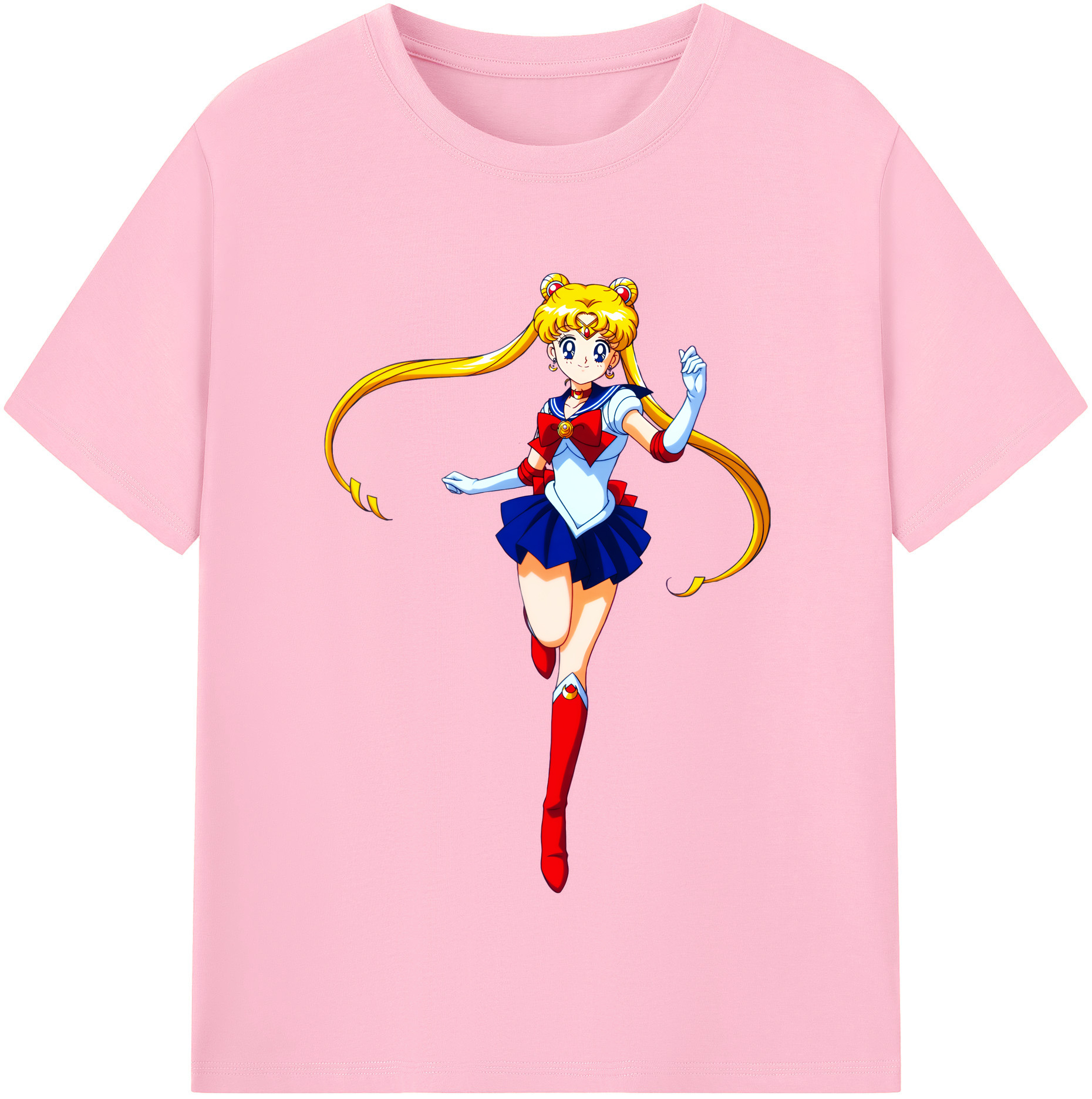 （画像用） 美少女戦士セーラームーン 月野 うさぎ つきの うさぎ Sailor Moon Tsukino Usagi 綿100％半袖Tシャツ（フロントプリント）