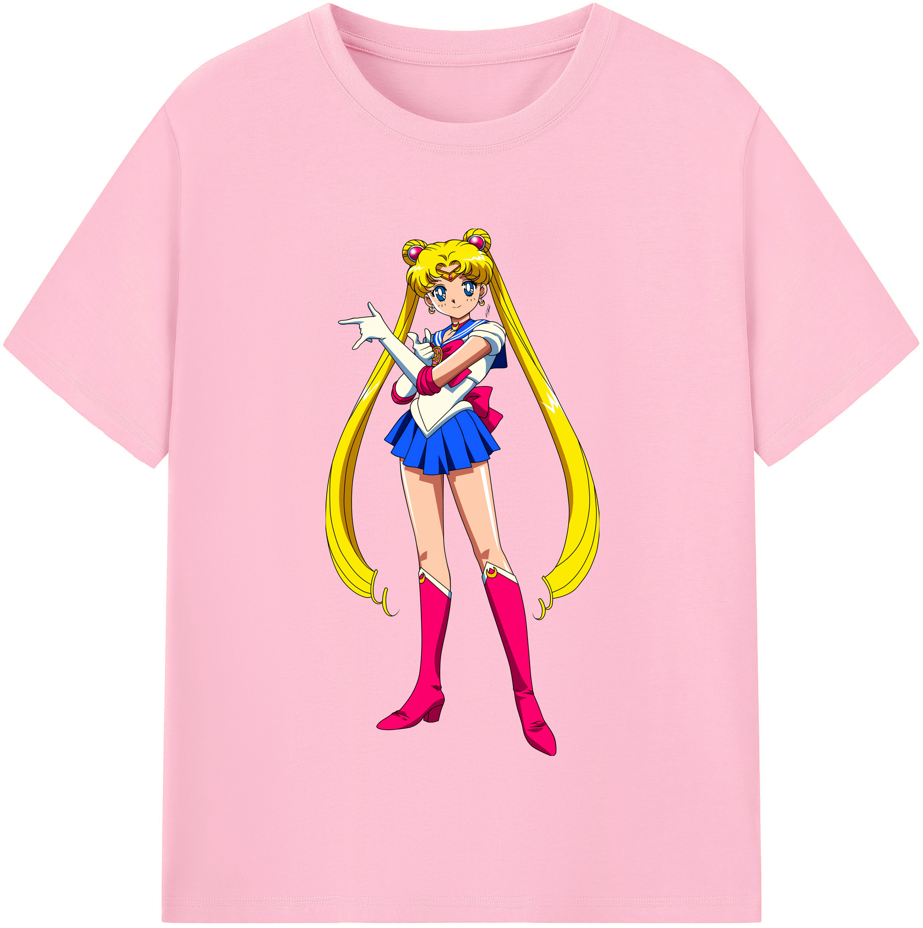 （画像用） 美少女戦士セーラームーン 月野 うさぎ つきの うさぎ Sailor Moon Tsukino Usagi 綿100％半袖Tシャツ（フロントプリント）