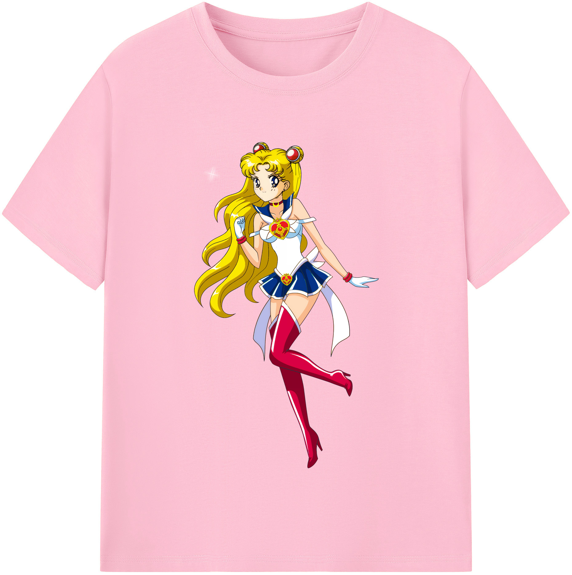 （画像用） 美少女戦士セーラームーン 月野 うさぎ つきの うさぎ Sailor Moon Tsukino Usagi 綿100％半袖Tシャツ（フロントプリント）