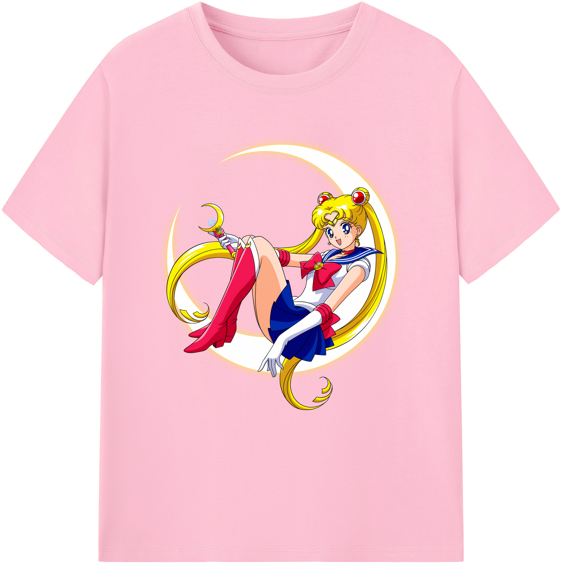 （画像用） 美少女戦士セーラームーン 月野 うさぎ つきの うさぎ Sailor Moon Tsukino Usagi 綿100％半袖Tシャツ（フロントプリント）