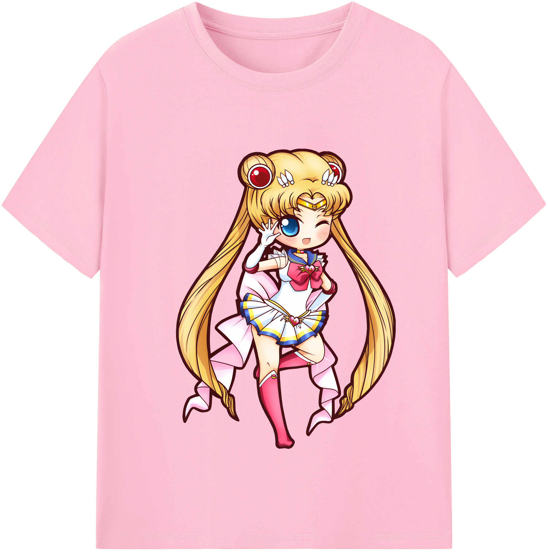 （画像用） 美少女戦士セーラームーン 月野 うさぎ つきの うさぎ Sailor Moon Tsukino Usagi 綿100％半袖Tシャツ（フロントプリント）