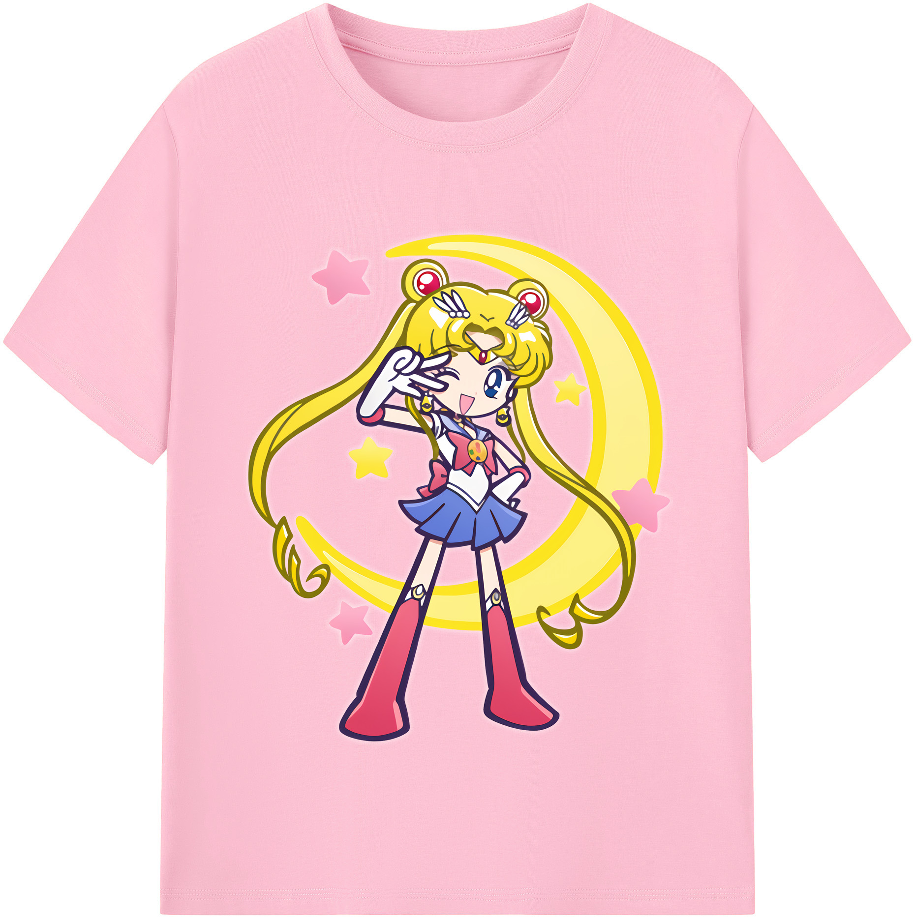 （画像用） 美少女戦士セーラームーン 月野 うさぎ つきの うさぎ Sailor Moon Tsukino Usagi 綿100％半袖Tシャツ（フロントプリント）