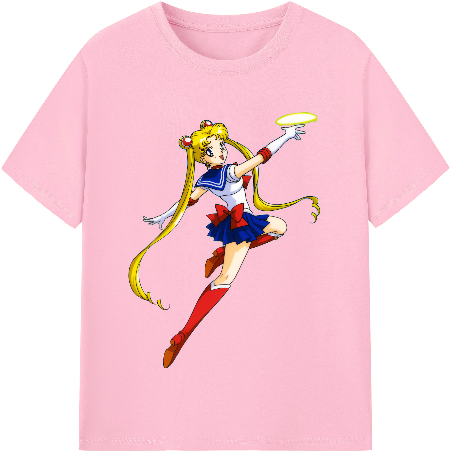 （画像用） 美少女戦士セーラームーン 月野 うさぎ つきの うさぎ Sailor Moon Tsukino Usagi 綿100％半袖Tシャツ（フロントプリント）