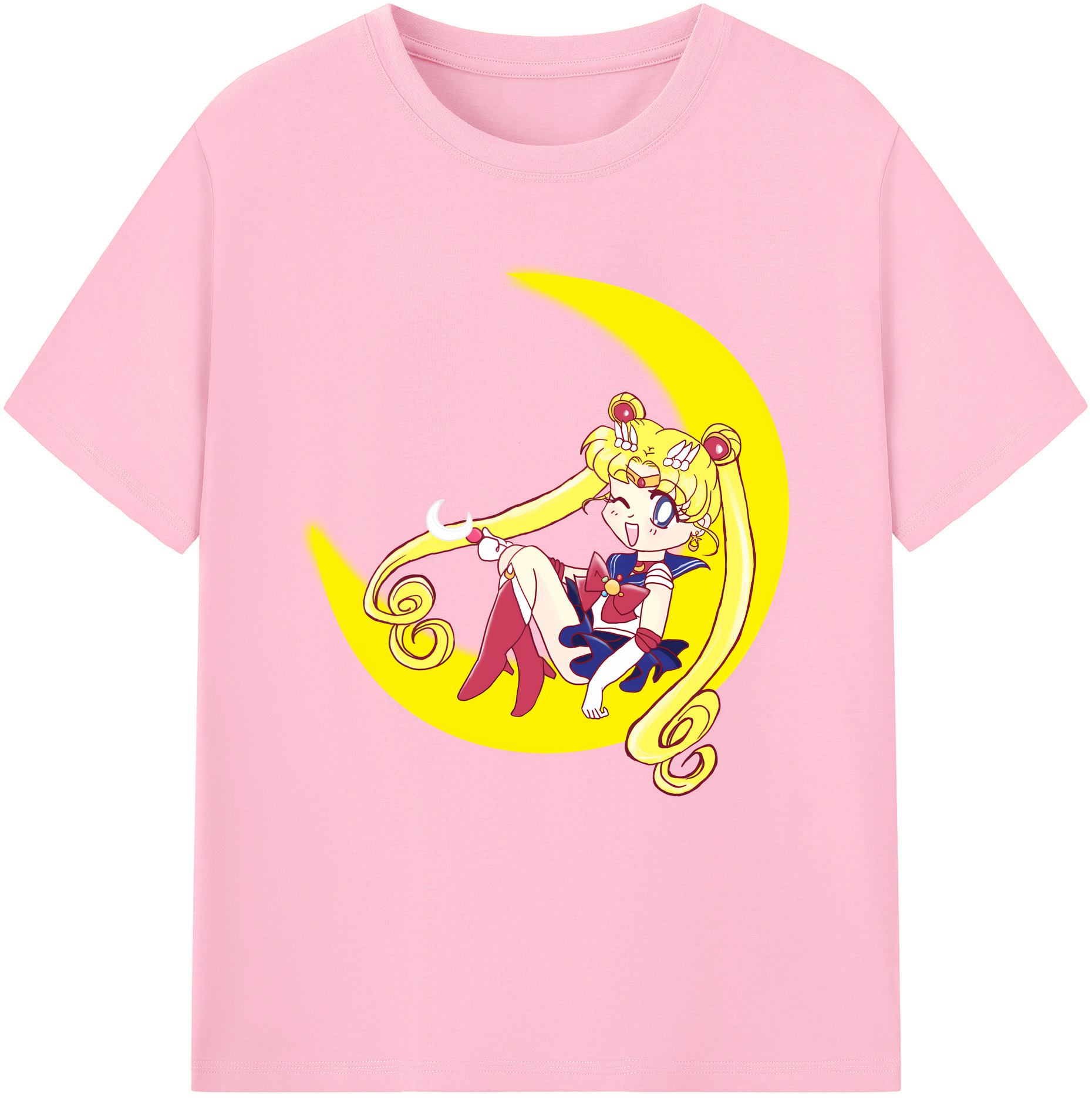 （画像用） 美少女戦士セーラームーン 月野 うさぎ つきの うさぎ Sailor Moon Tsukino Usagi 綿100％半袖Tシャツ（フロントプリント）