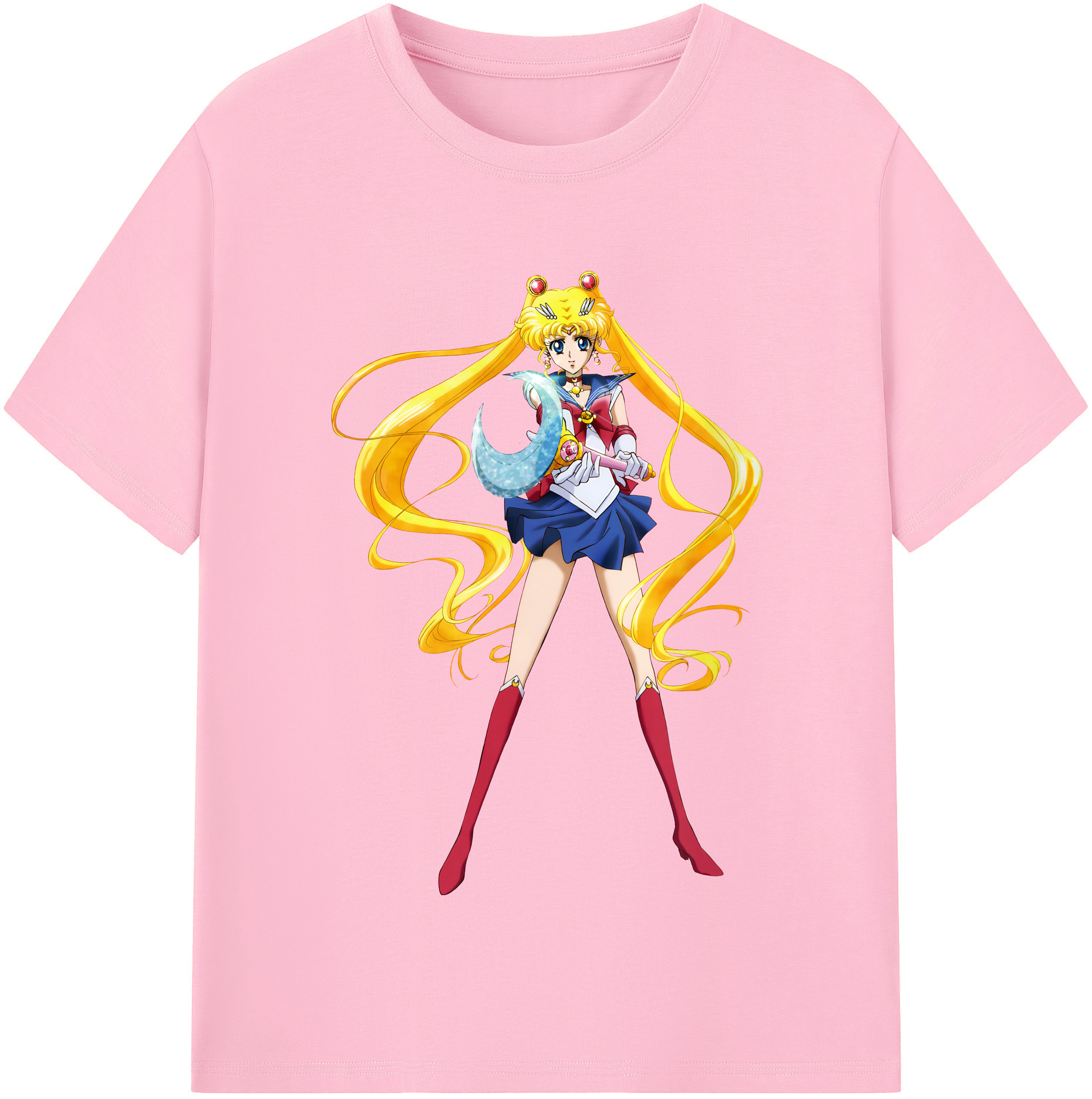 （画像用） 美少女戦士セーラームーン 月野 うさぎ つきの うさぎ Sailor Moon Tsukino Usagi 綿100％半袖Tシャツ（フロントプリント）