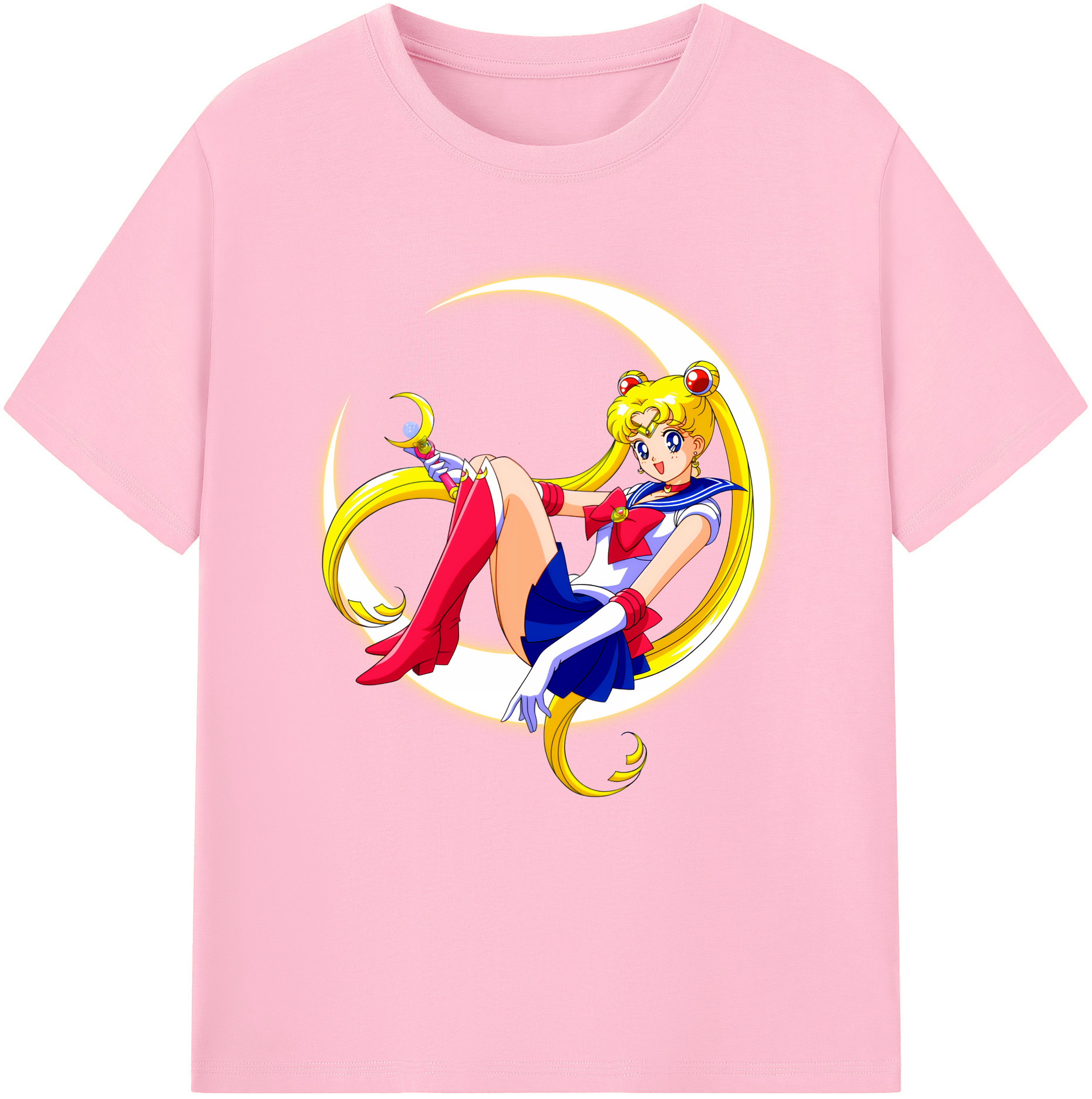 （画像用） 美少女戦士セーラームーン 月野 うさぎ つきの うさぎ Sailor Moon Tsukino Usagi 綿100％半袖Tシャツ（フロントプリント）