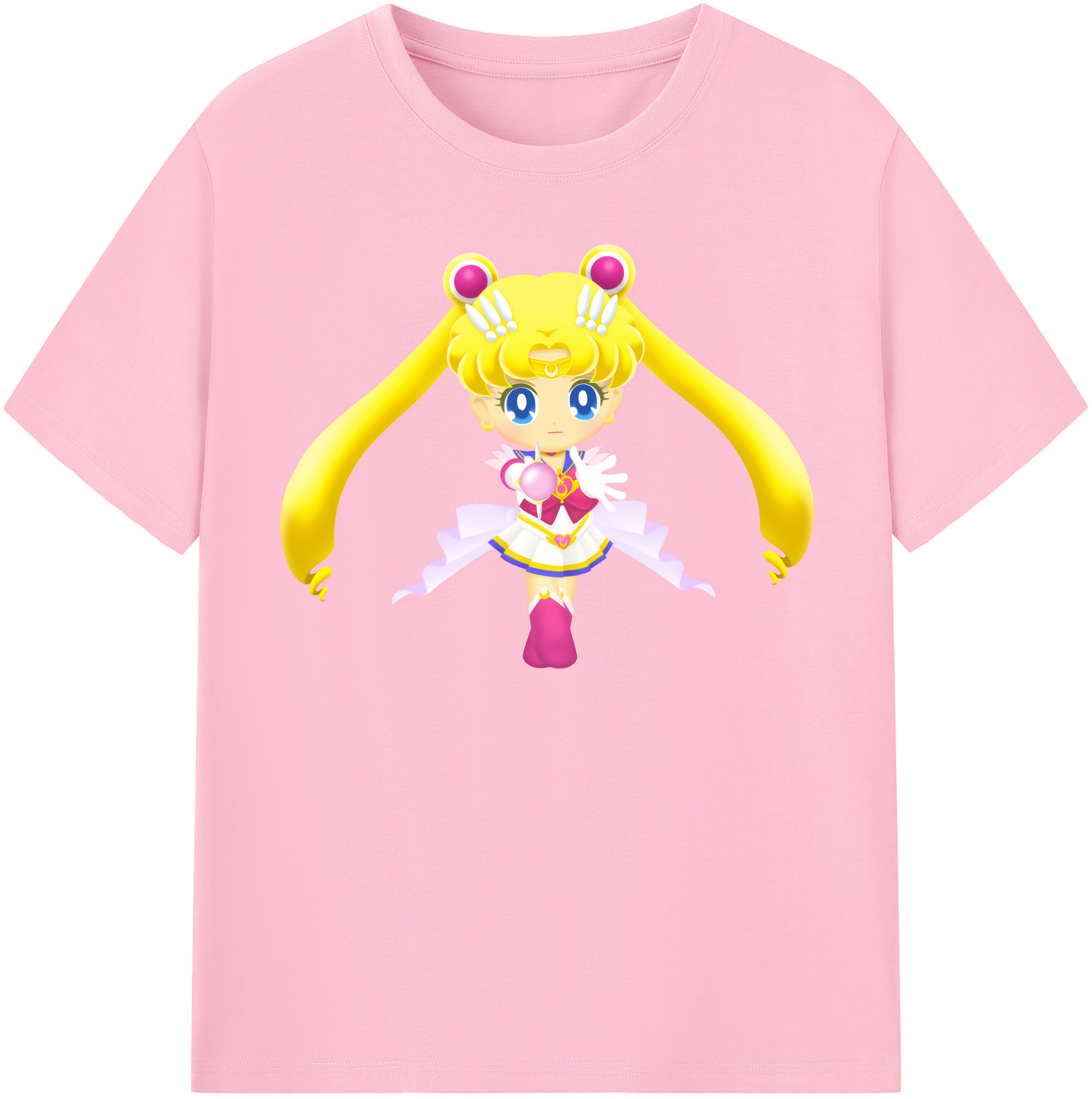 （画像用） 美少女戦士セーラームーン 月野 うさぎ つきの うさぎ Sailor Moon Tsukino Usagi 綿100％半袖Tシャツ（フロントプリント）