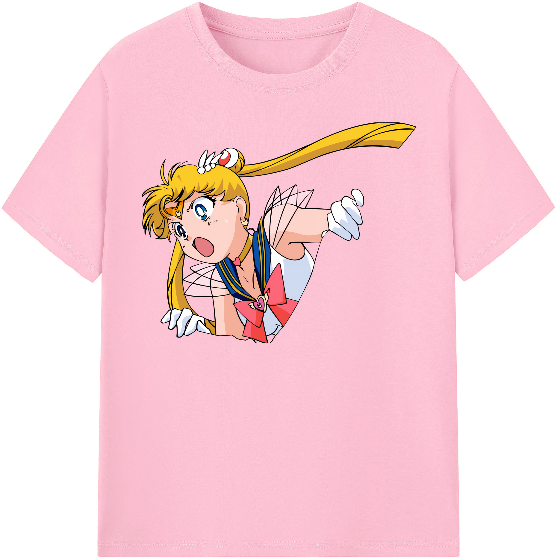 （画像用） 美少女戦士セーラームーン 月野 うさぎ つきの うさぎ Sailor Moon Tsukino Usagi 綿100％半袖Tシャツ（フロントプリント）