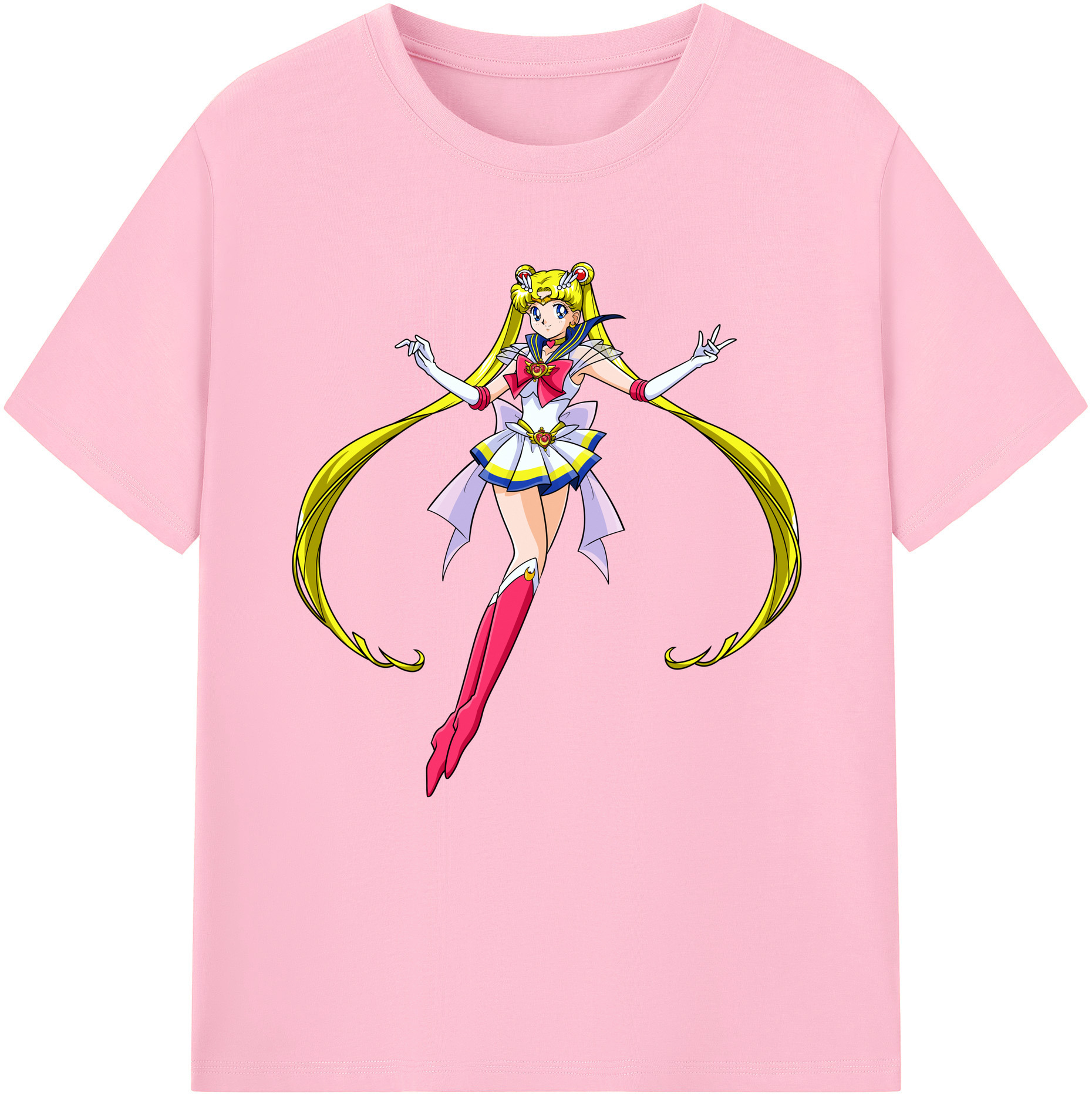 （画像用） 美少女戦士セーラームーン 月野 うさぎ つきの うさぎ Sailor Moon Tsukino Usagi 綿100％半袖Tシャツ（フロントプリント）