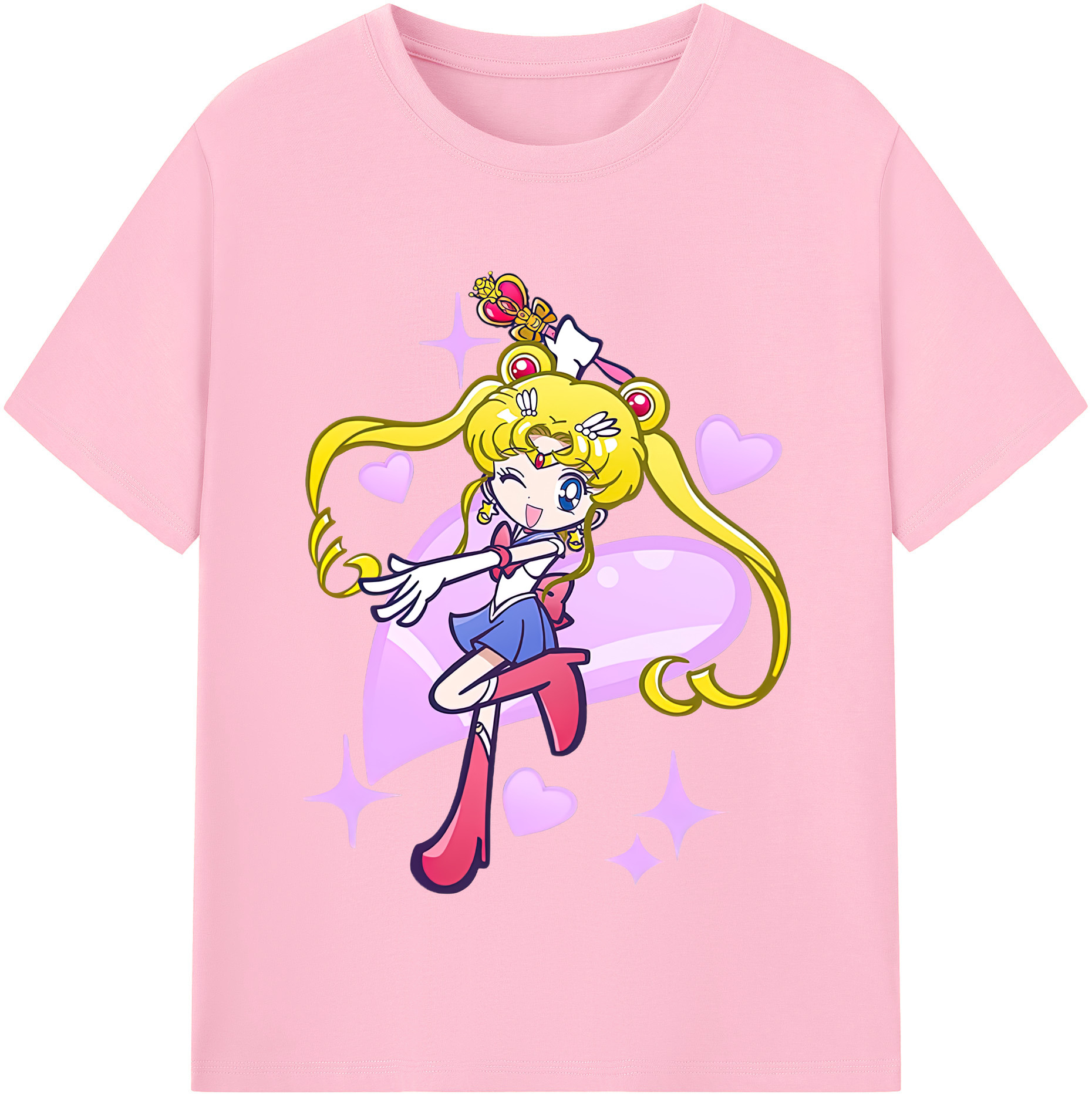 （画像用） 美少女戦士セーラームーン 月野 うさぎ つきの うさぎ Sailor Moon Tsukino Usagi 綿100％半袖Tシャツ（フロントプリント）