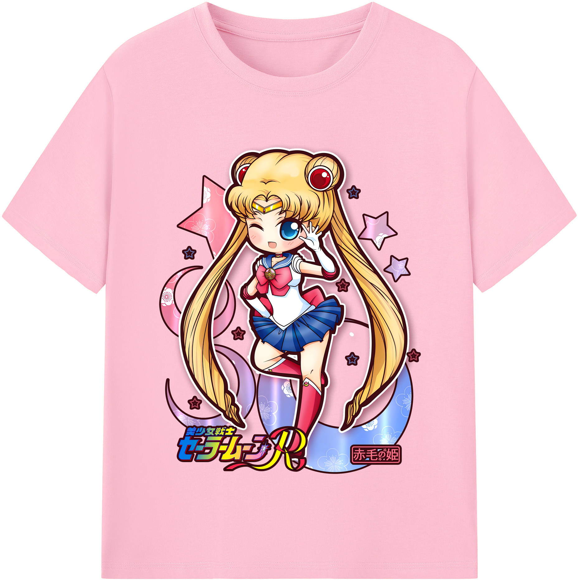 （画像用） 美少女戦士セーラームーン 月野 うさぎ つきの うさぎ Sailor Moon Tsukino Usagi 綿100％半袖Tシャツ（フロントプリント）