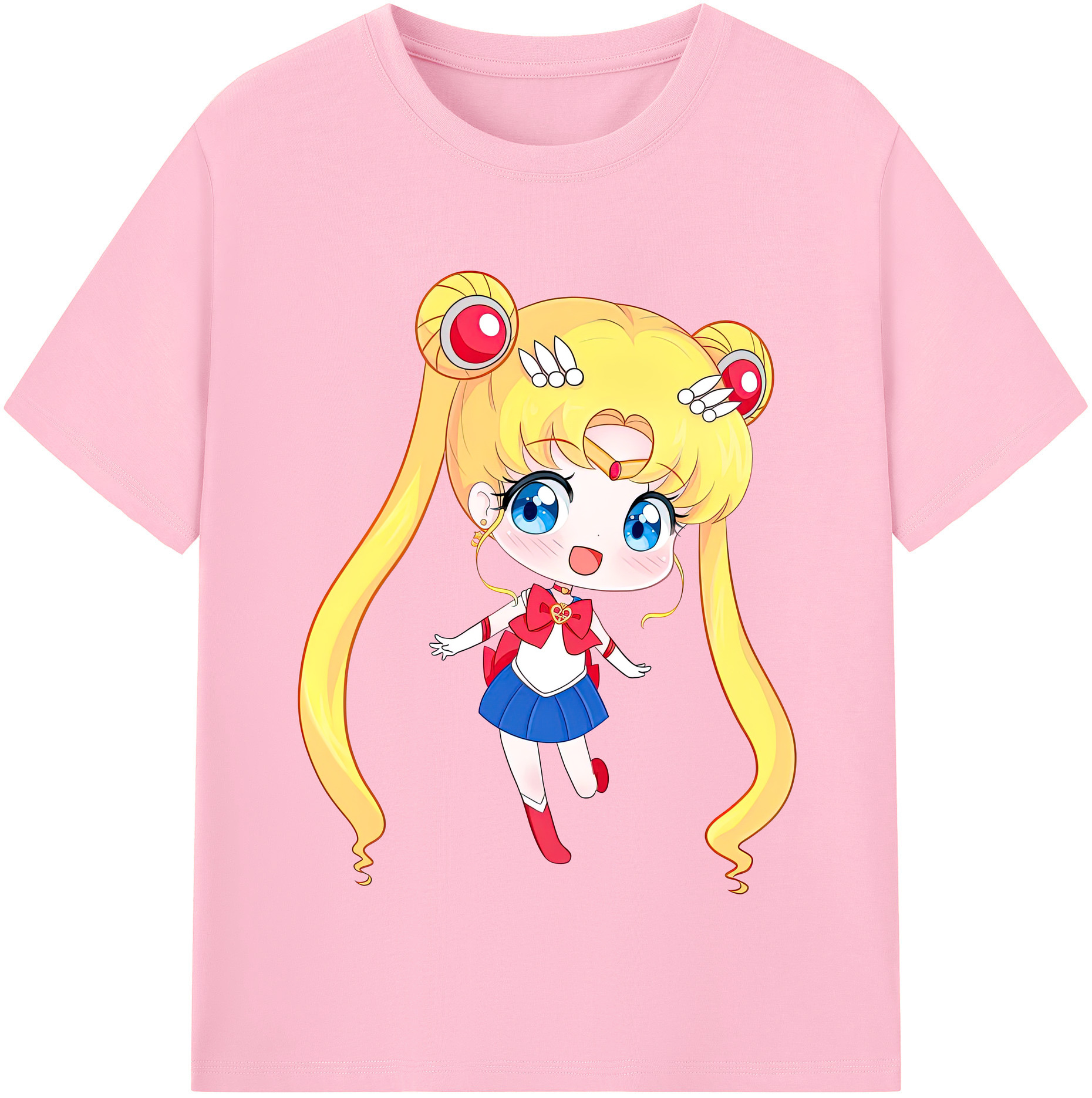 （画像用） 美少女戦士セーラームーン 月野 うさぎ つきの うさぎ Sailor Moon Tsukino Usagi 綿100％半袖Tシャツ（フロントプリント）