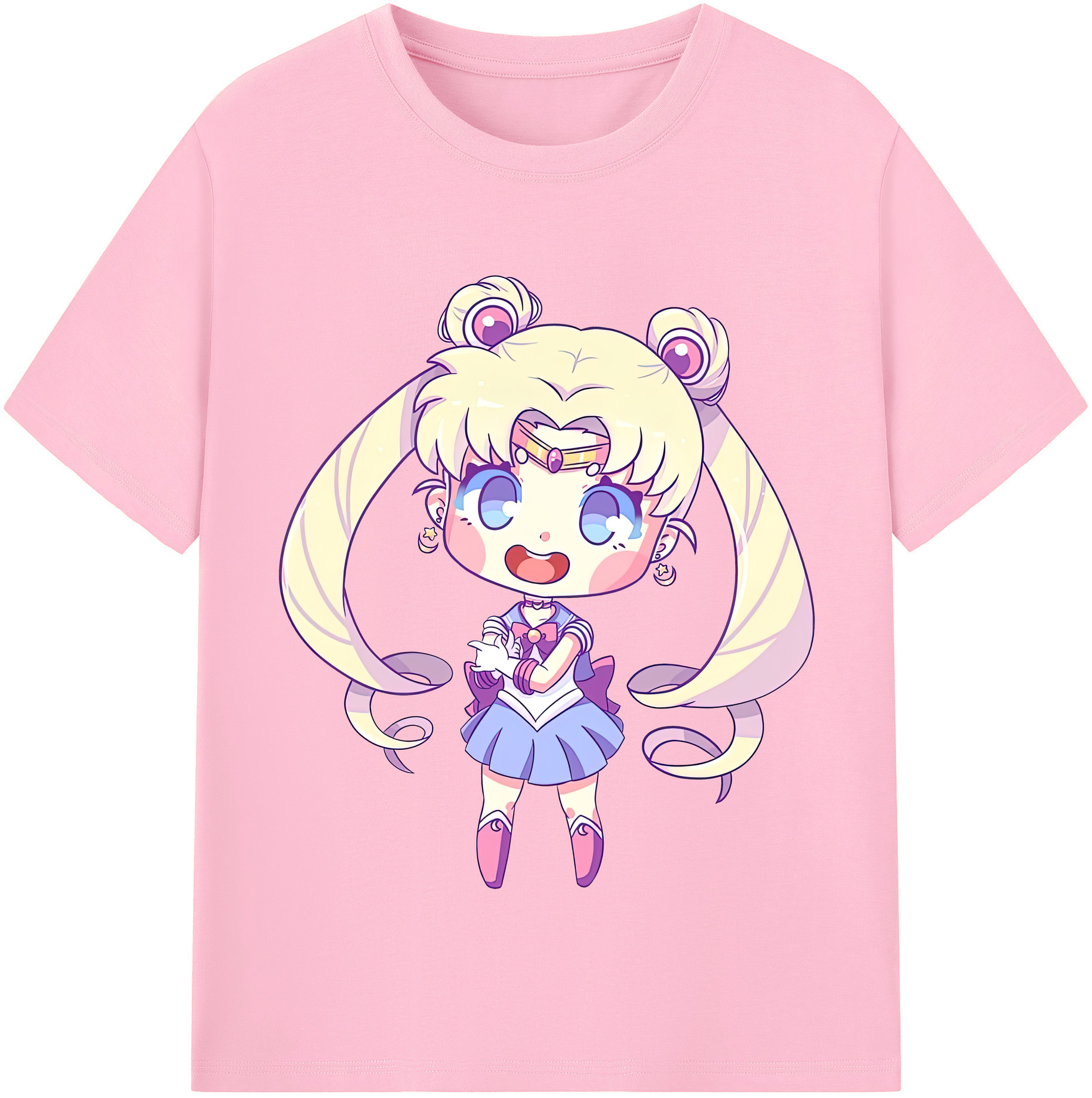 （画像用） 美少女戦士セーラームーン 月野 うさぎ つきの うさぎ Sailor Moon Tsukino Usagi 綿100％半袖Tシャツ（フロントプリント）