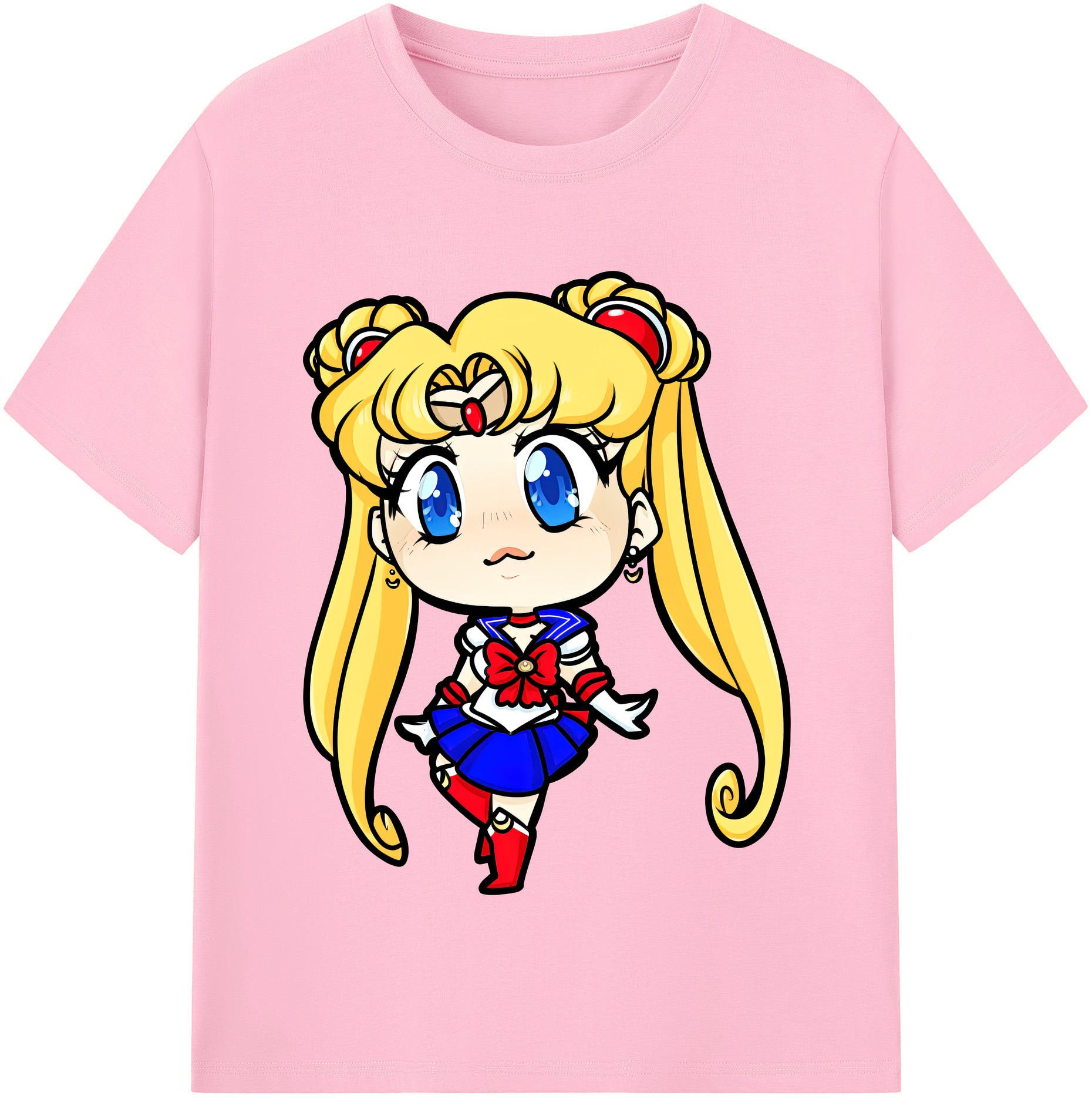（画像用） 美少女戦士セーラームーン 月野 うさぎ つきの うさぎ Sailor Moon Tsukino Usagi 綿100％半袖Tシャツ（フロントプリント）