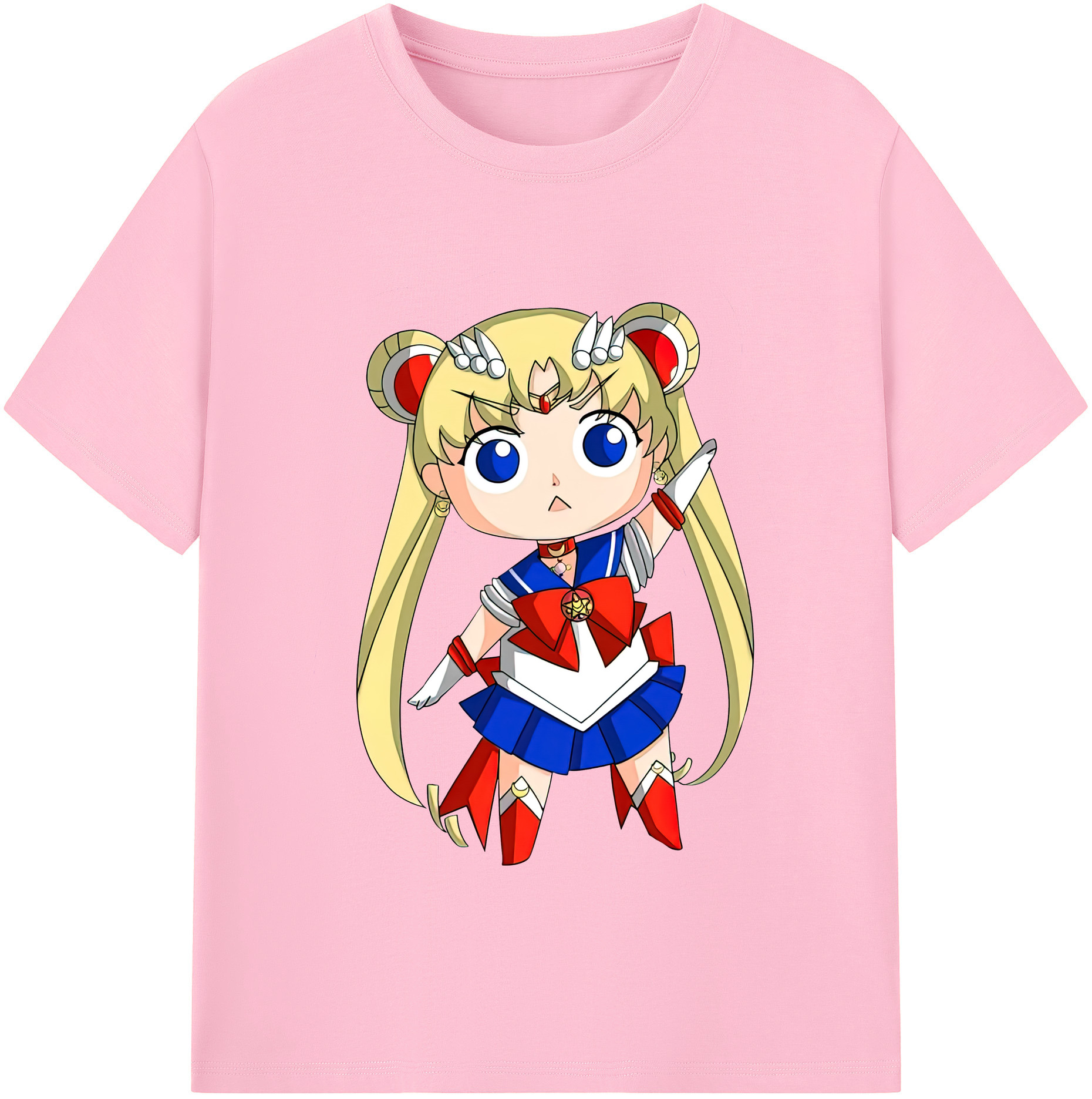 （画像用） 美少女戦士セーラームーン 月野 うさぎ つきの うさぎ Sailor Moon Tsukino Usagi 綿100％半袖Tシャツ（フロントプリント）