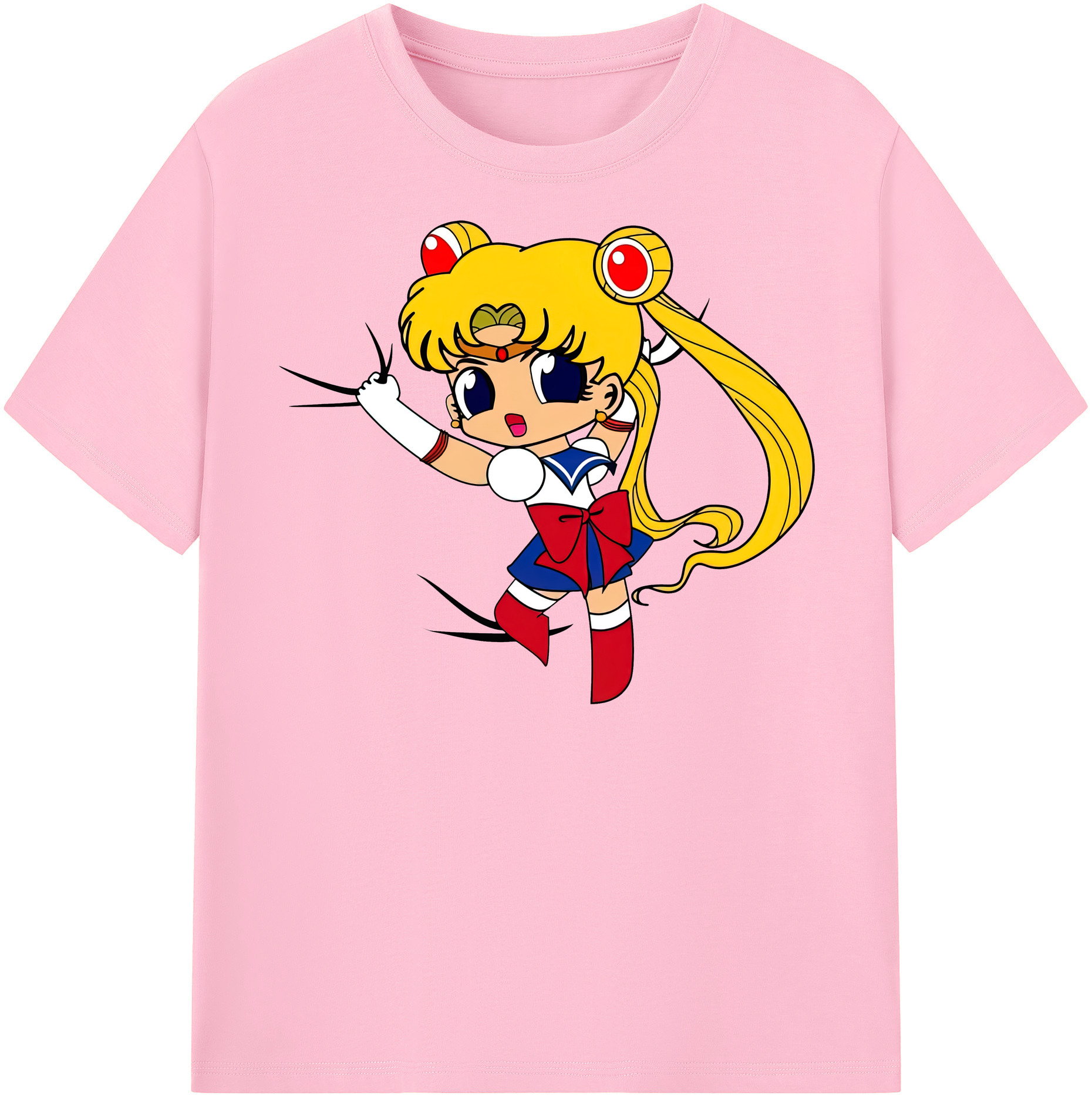 （画像用） 美少女戦士セーラームーン 月野 うさぎ つきの うさぎ Sailor Moon Tsukino Usagi 綿100％半袖Tシャツ（フロントプリント）