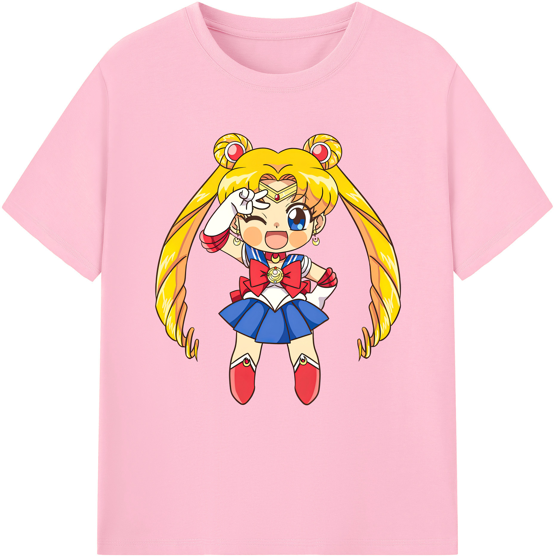 （画像用） 美少女戦士セーラームーン 月野 うさぎ つきの うさぎ Sailor Moon Tsukino Usagi 綿100％半袖Tシャツ（フロントプリント）