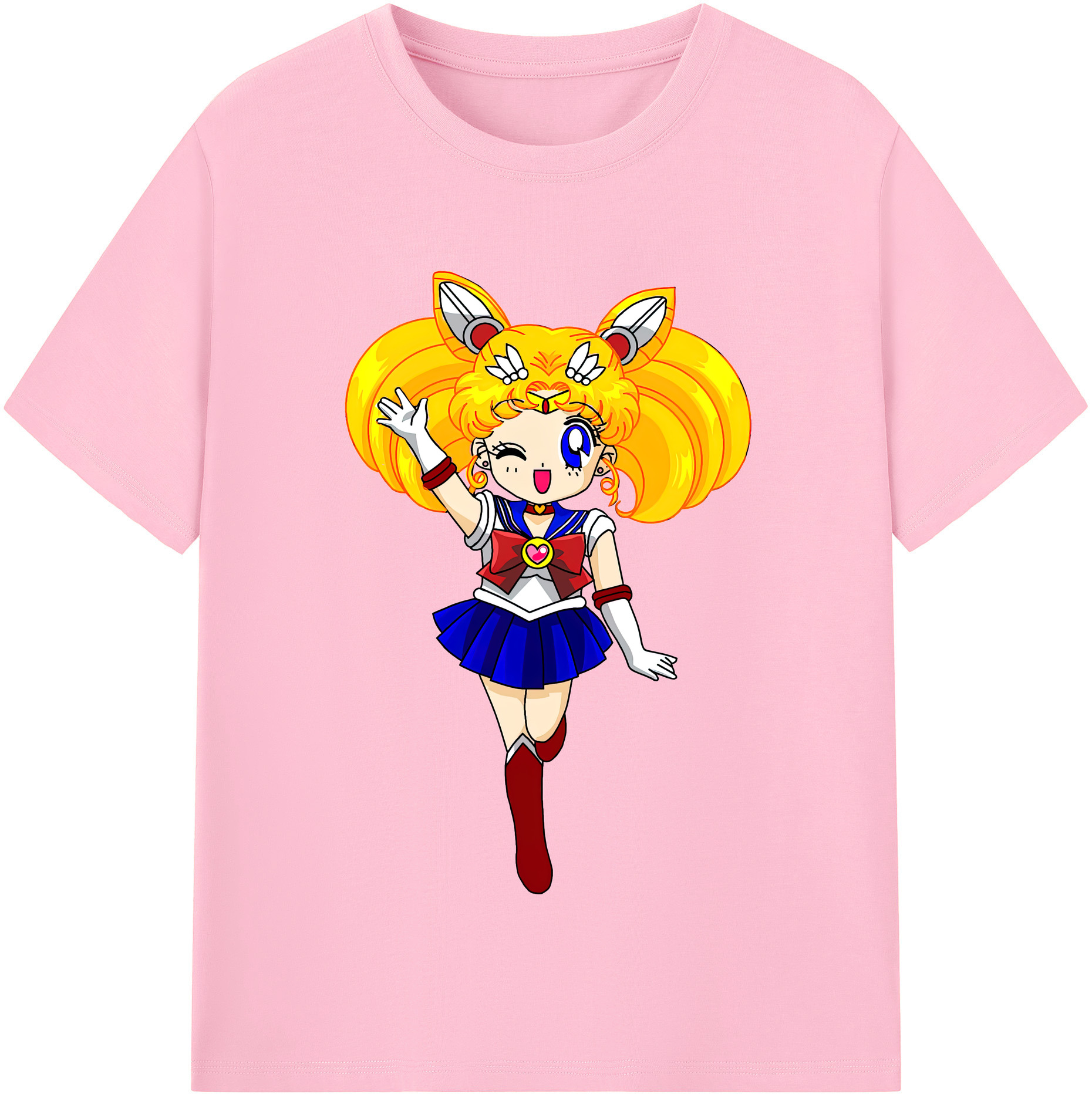 （画像用） 美少女戦士セーラームーン 月野 うさぎ つきの うさぎ Sailor Moon Tsukino Usagi 綿100％半袖Tシャツ（フロントプリント）