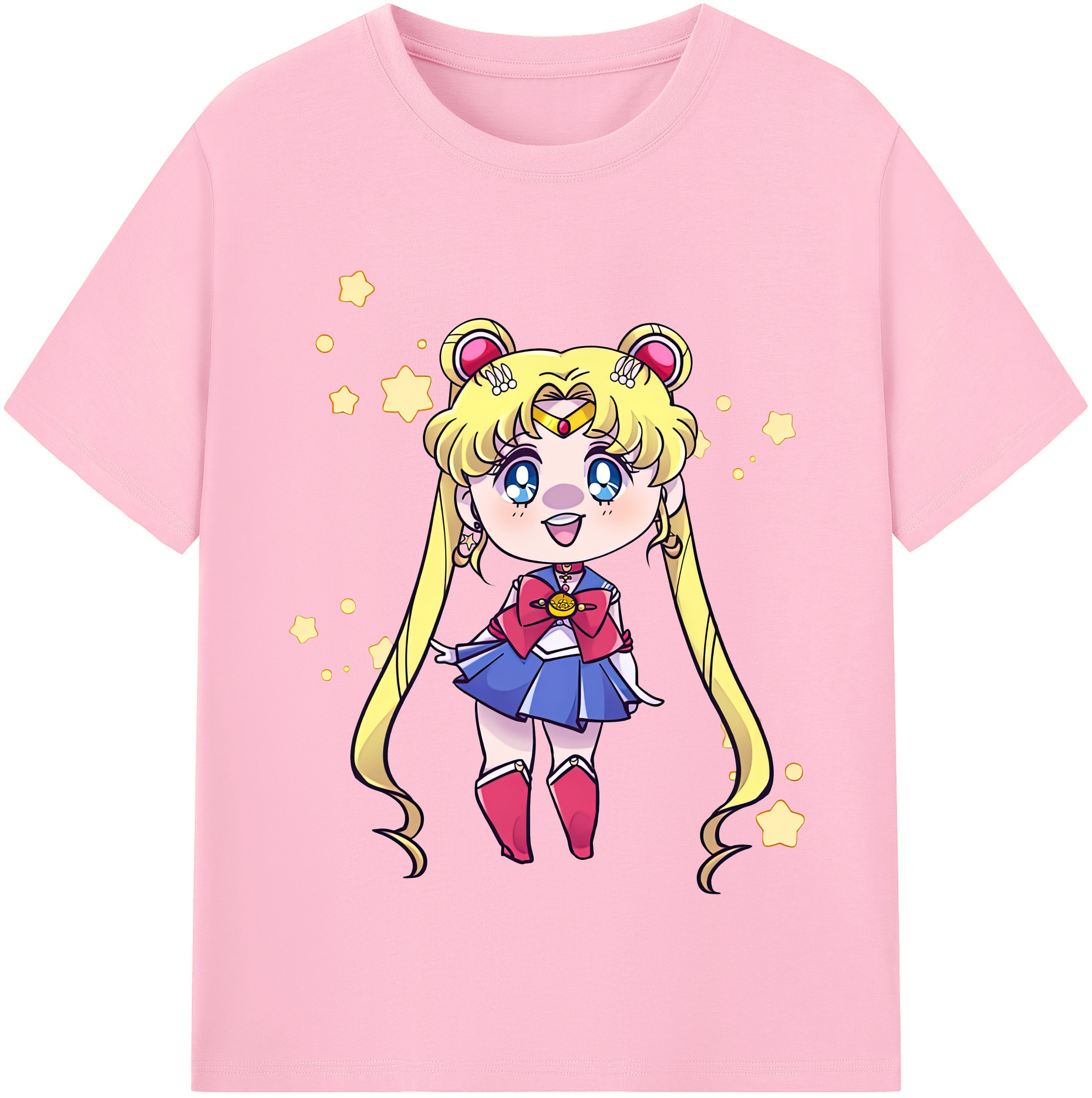 （画像用） 美少女戦士セーラームーン 月野 うさぎ つきの うさぎ Sailor Moon Tsukino Usagi 綿100％半袖Tシャツ（フロントプリント）