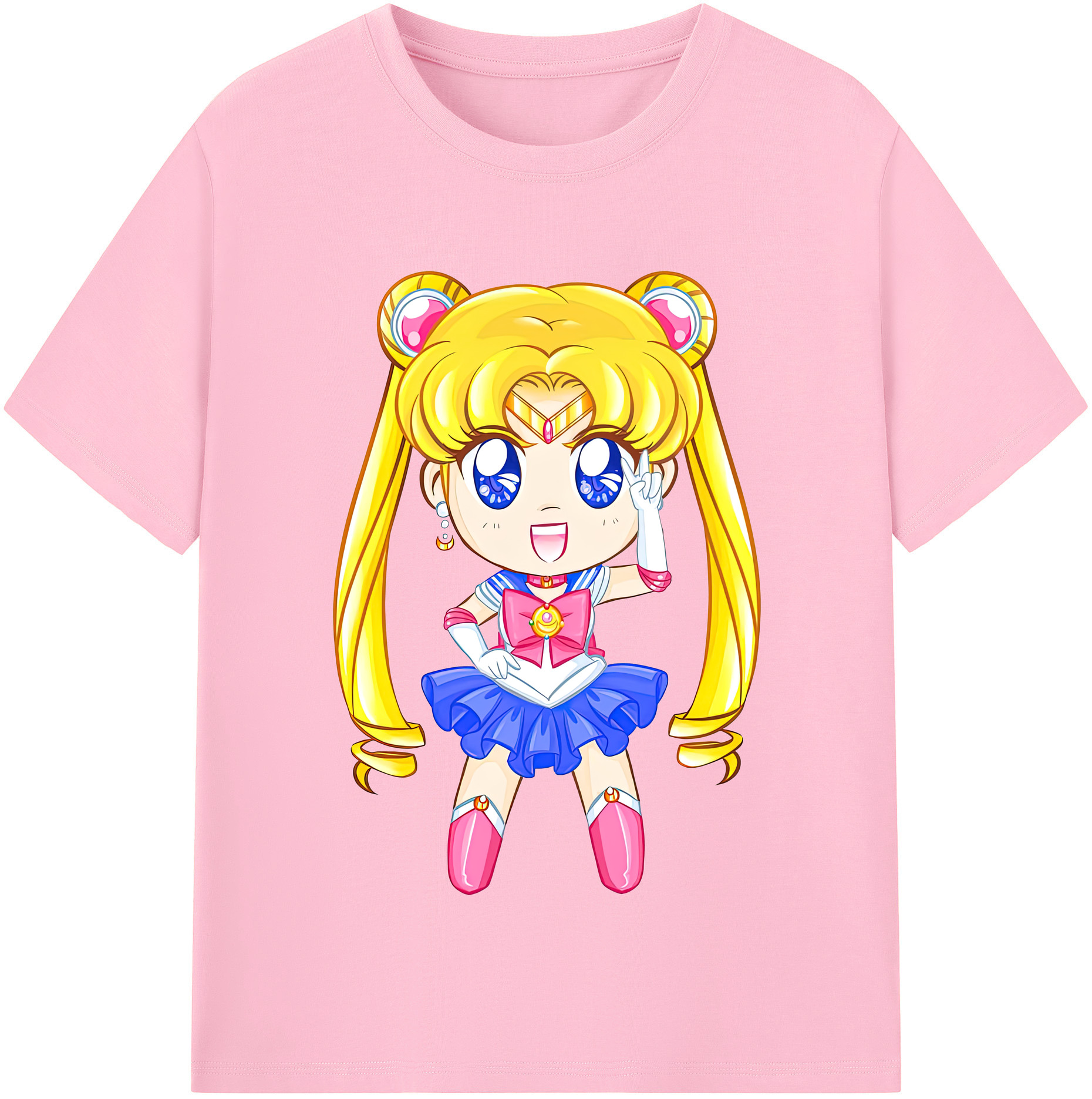 （画像用） 美少女戦士セーラームーン 月野 うさぎ つきの うさぎ Sailor Moon Tsukino Usagi 綿100％半袖Tシャツ（フロントプリント）