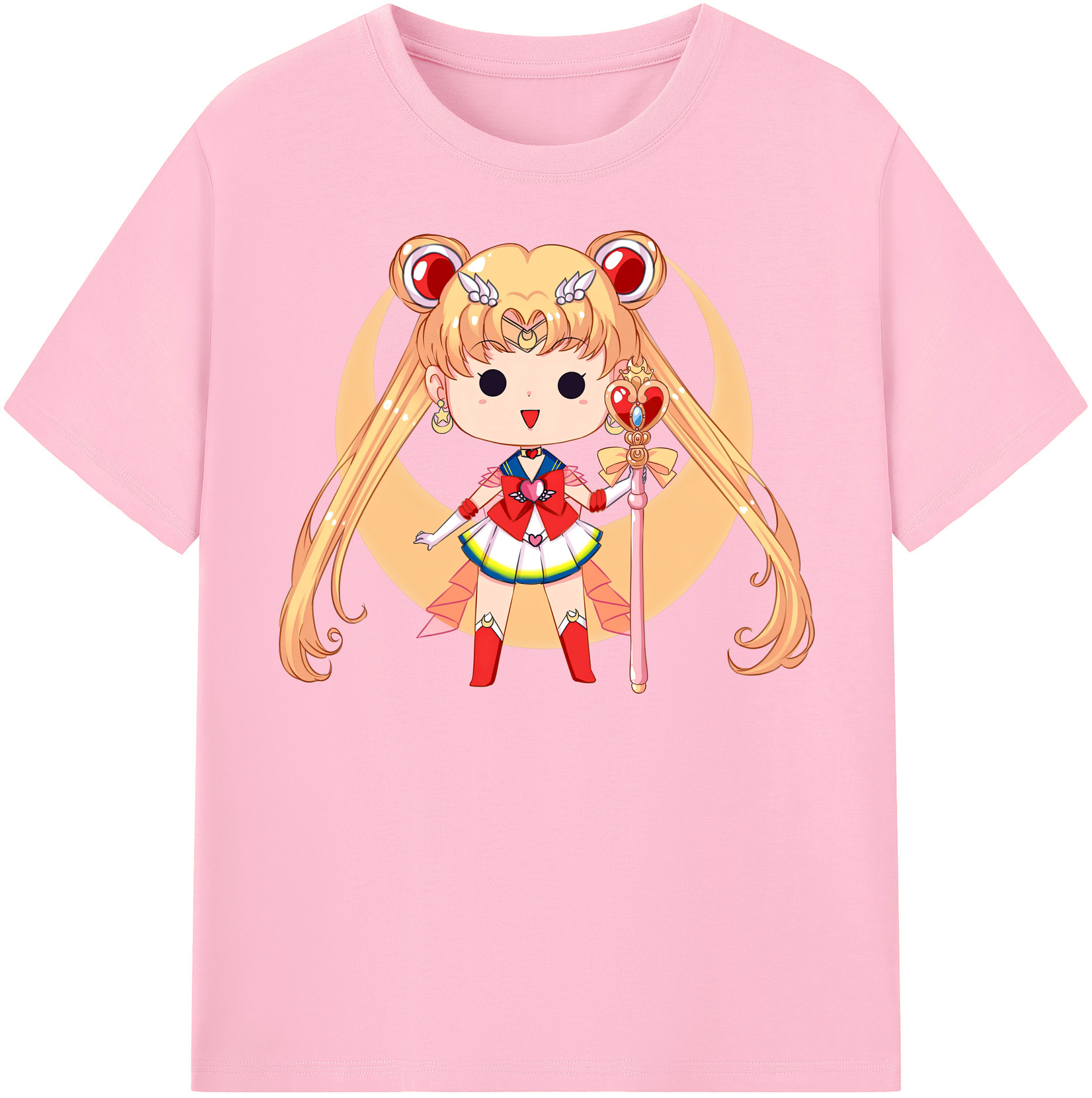 （画像用） 美少女戦士セーラームーン 月野 うさぎ つきの うさぎ Sailor Moon Tsukino Usagi 綿100％半袖Tシャツ（フロントプリント）
