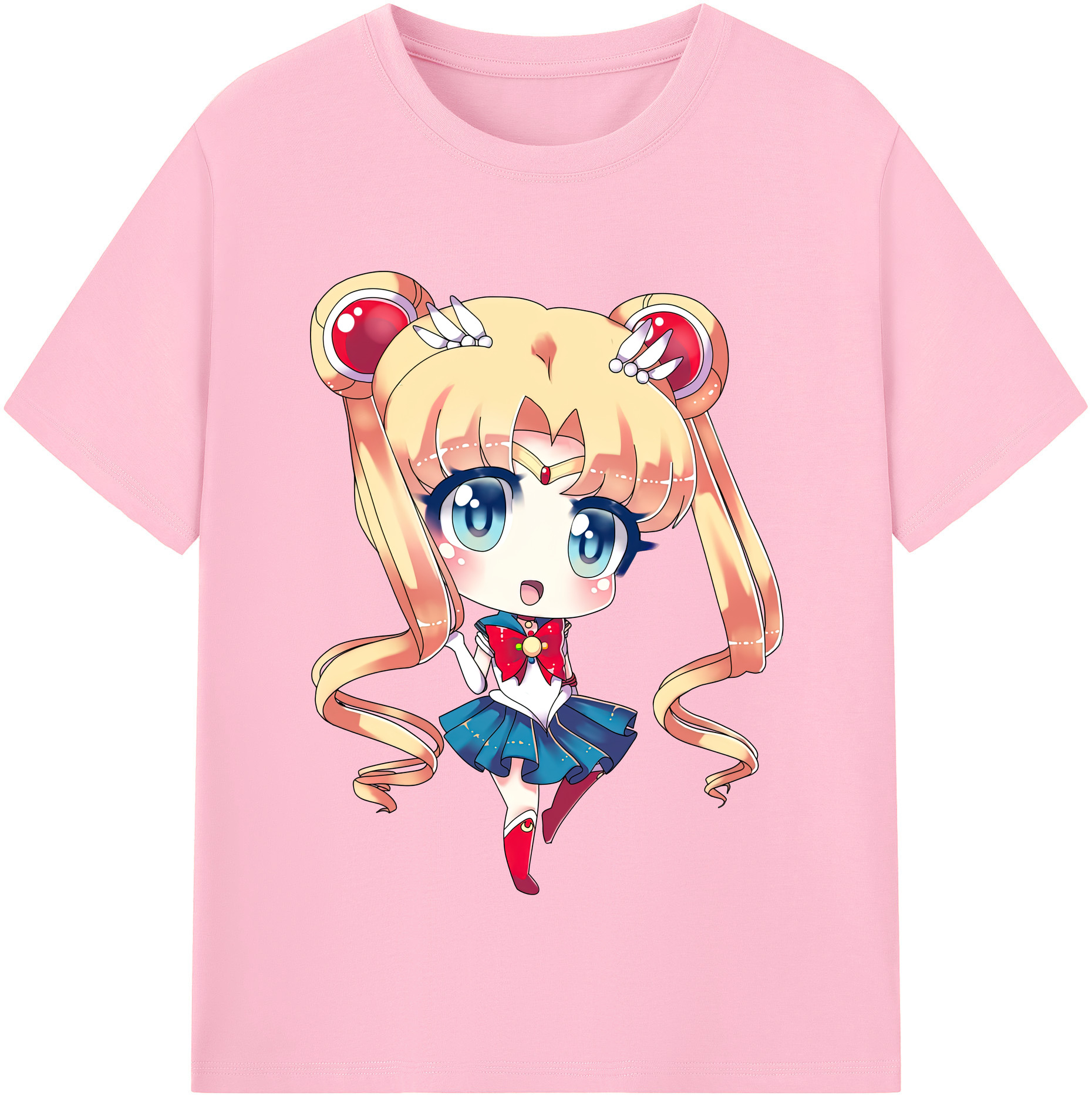 （画像用） 美少女戦士セーラームーン 月野 うさぎ つきの うさぎ Sailor Moon Tsukino Usagi 綿100％半袖Tシャツ（フロントプリント）