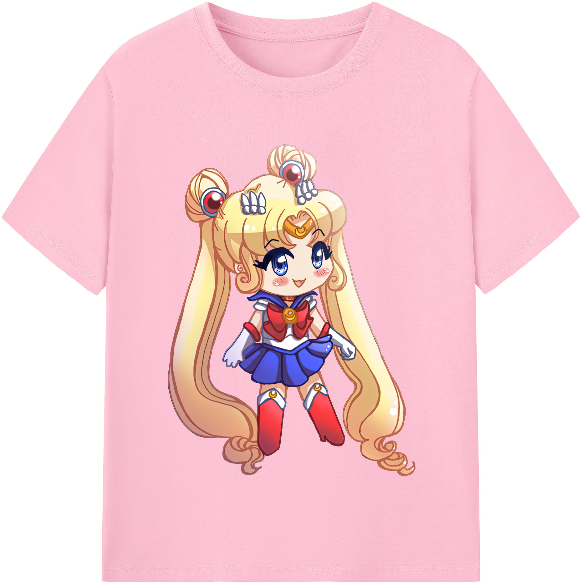 （画像用） 美少女戦士セーラームーン 月野 うさぎ つきの うさぎ Sailor Moon Tsukino Usagi 綿100％半袖Tシャツ（フロントプリント）