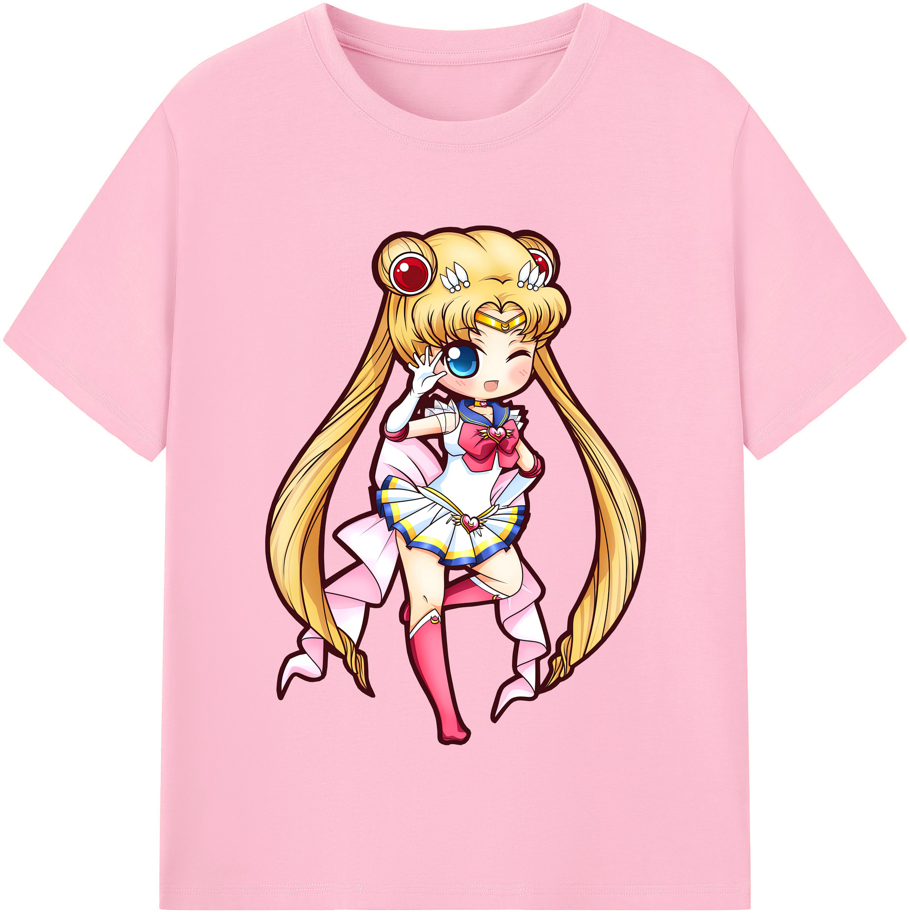 （画像用） 美少女戦士セーラームーン 月野 うさぎ つきの うさぎ Sailor Moon Tsukino Usagi 綿100％半袖Tシャツ（フロントプリント）