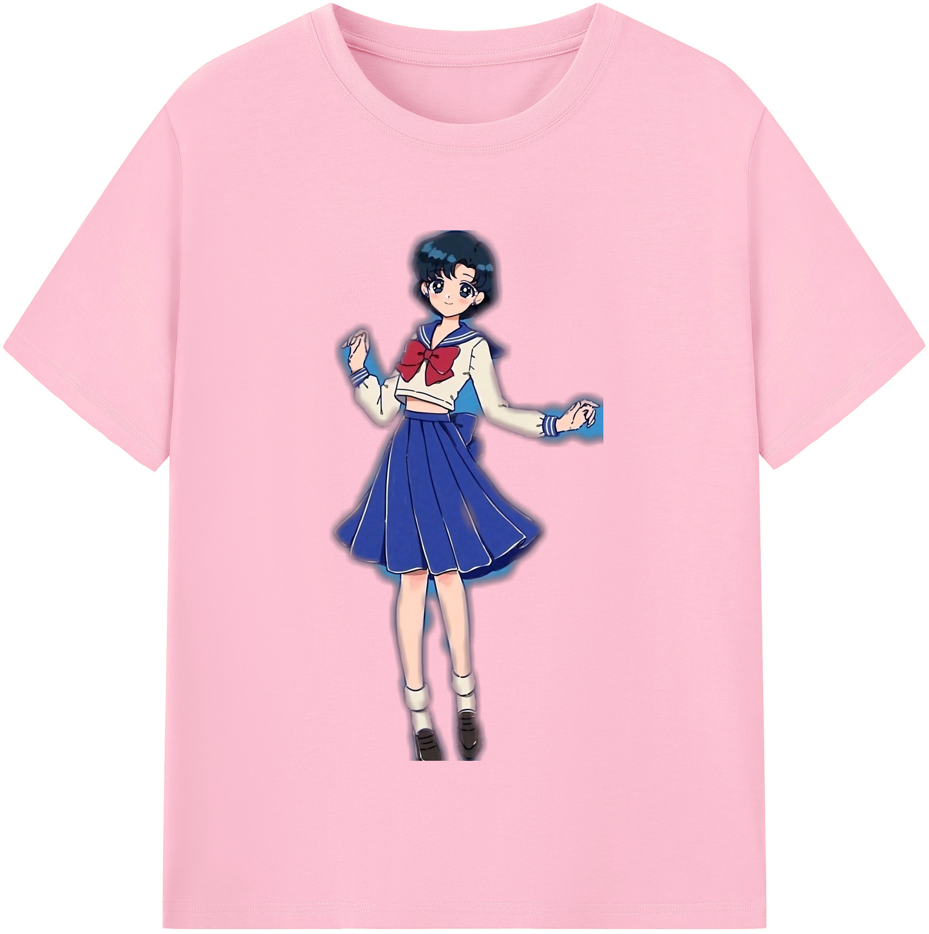 （画像用） 美少女戦士セーラームーン 水野 亜美 みずの あみ Sailor Moon Mizuno Ami 綿100％半袖Tシャツ（フロントプリント）