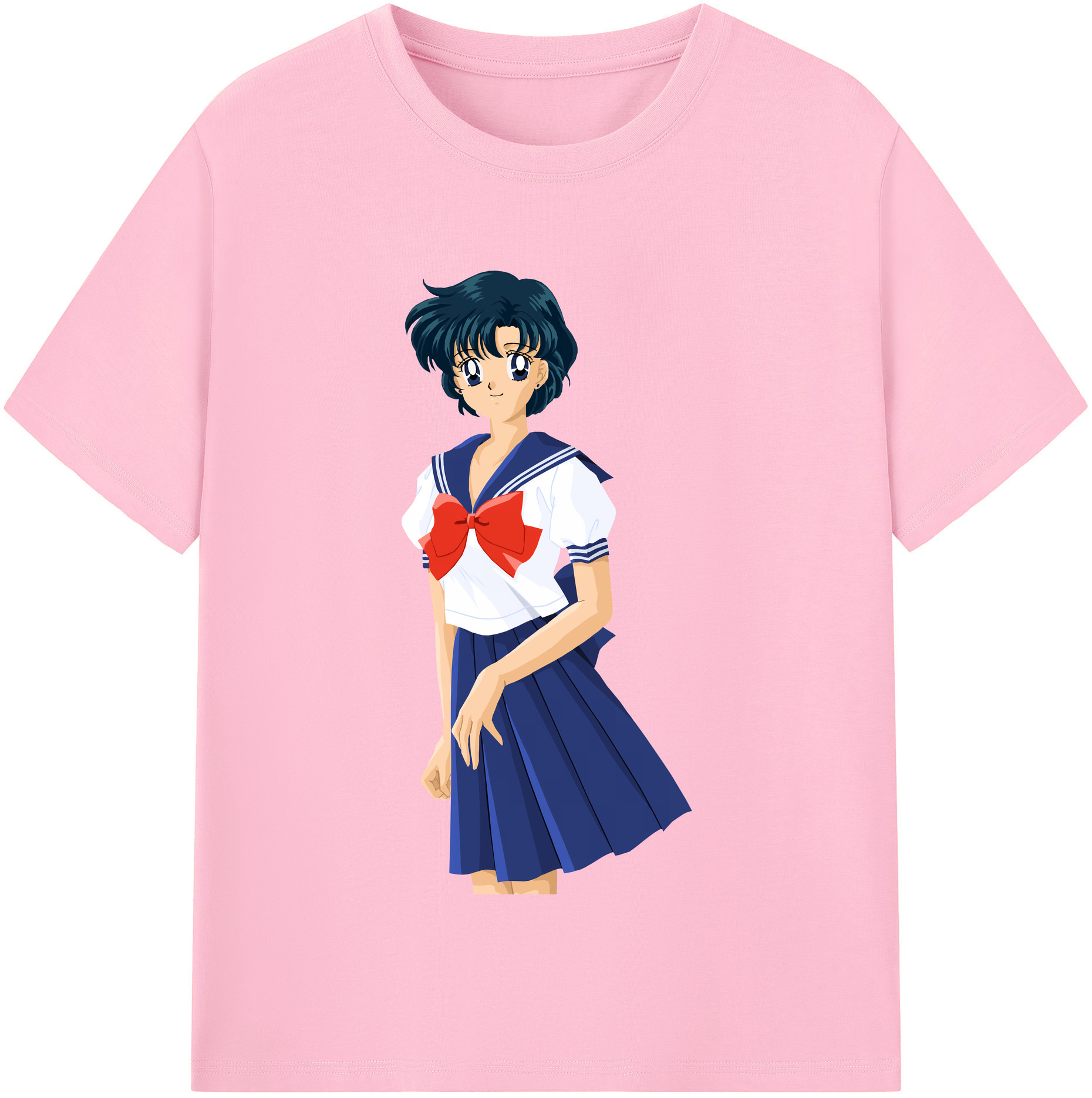 （画像用） 美少女戦士セーラームーン 水野 亜美 みずの あみ Sailor Moon Mizuno Ami 綿100％半袖Tシャツ（フロントプリント）