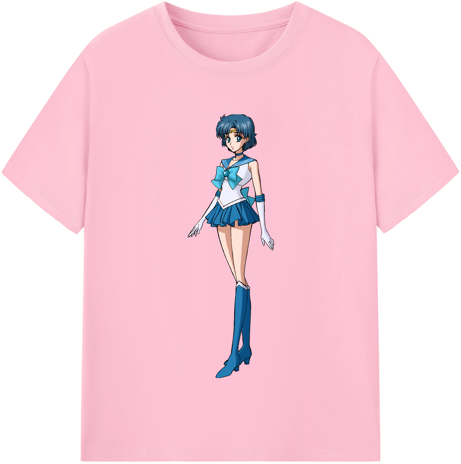 （画像用） 美少女戦士セーラームーン 水野 亜美 みずの あみ Sailor Moon Mizuno Ami 綿100％半袖Tシャツ（フロントプリント）