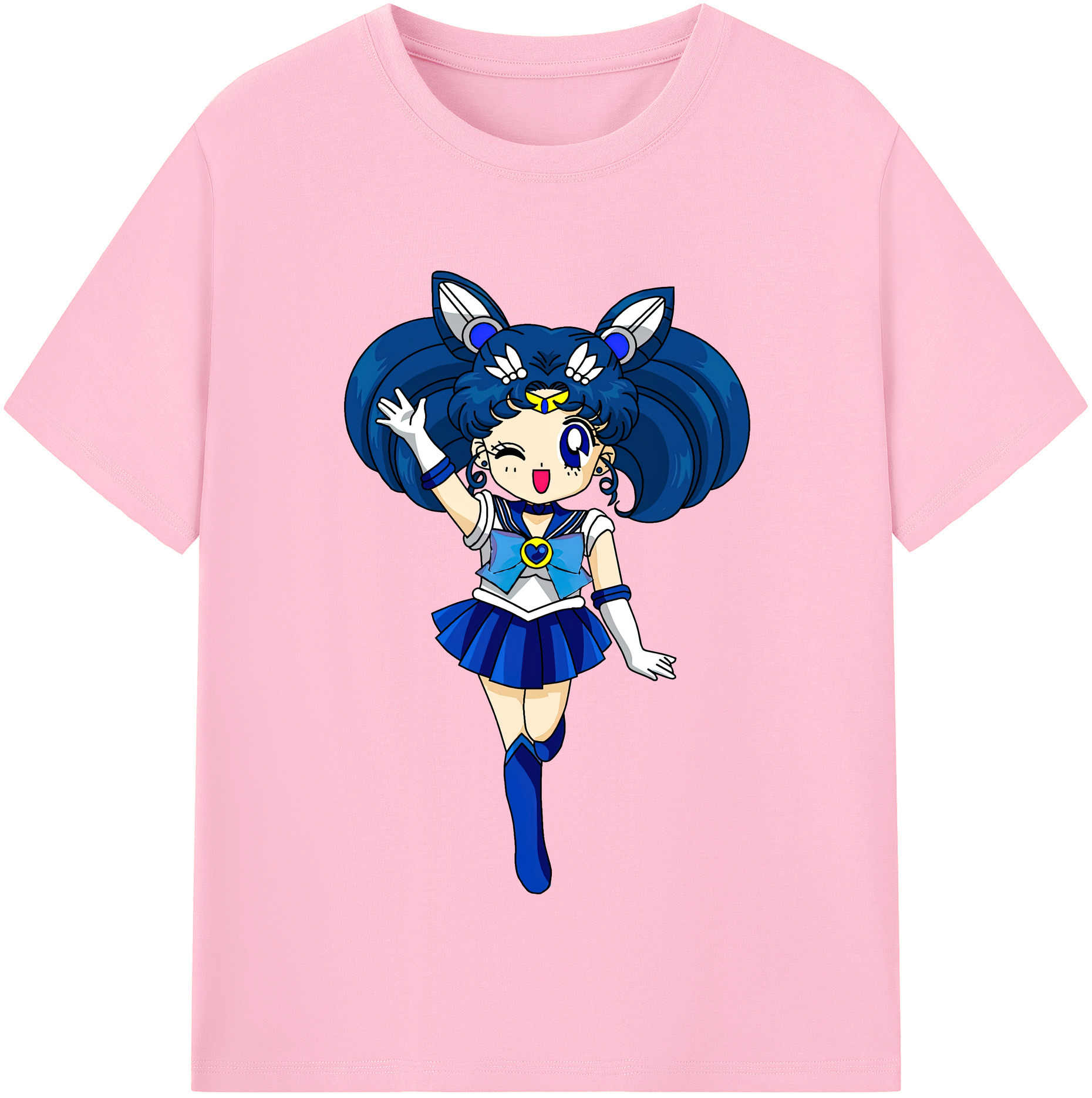 （画像用） 美少女戦士セーラームーン 水野 亜美 みずの あみ Sailor Moon Mizuno Ami 綿100％半袖Tシャツ（フロントプリント）