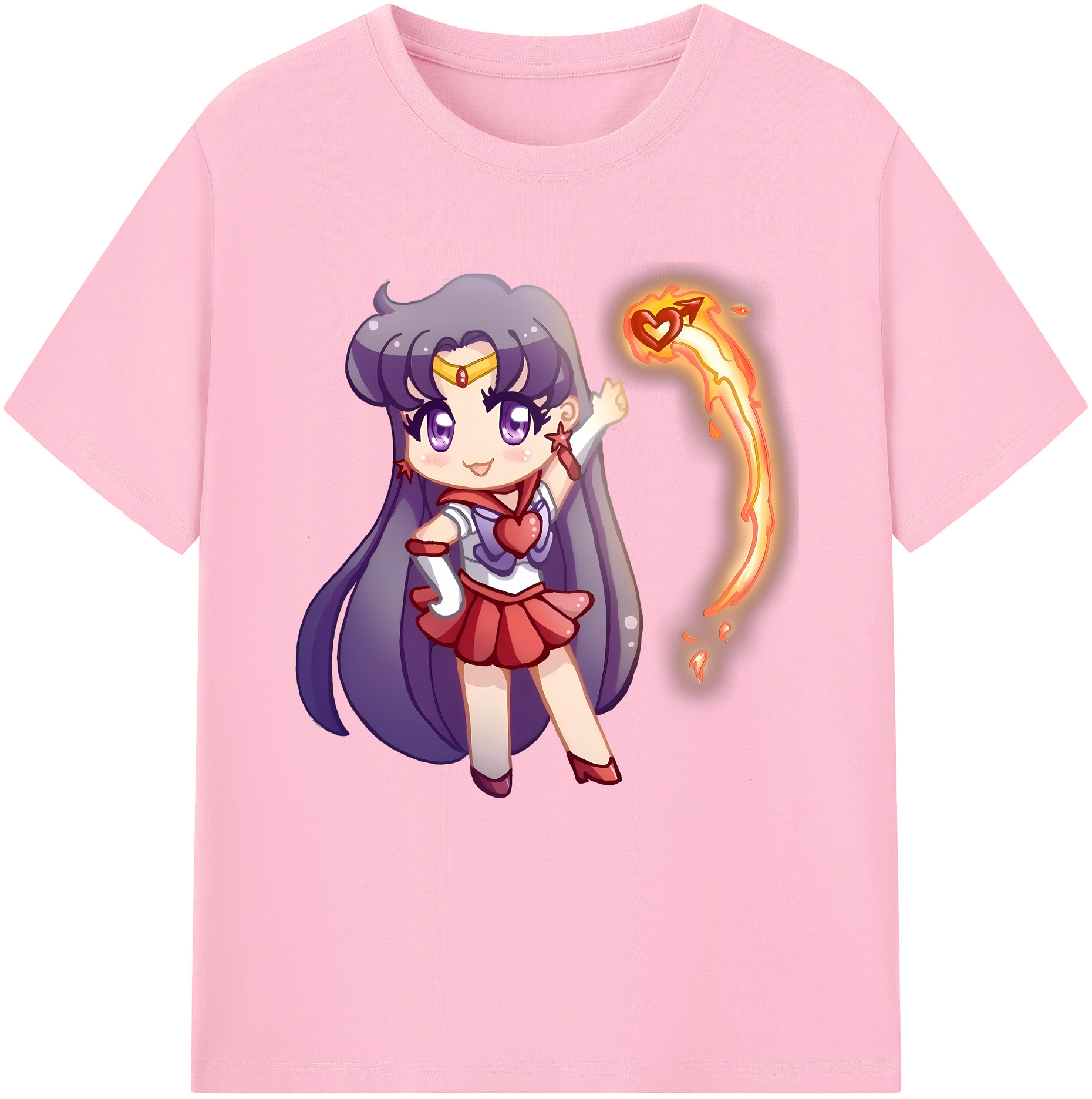 （画像用） 美少女戦士セーラームーン 火野レイ ひの レイ Sailor Moon Hino Rei （セーラーマーズ,Sailor Mars） 綿100％半袖Tシャツ（フロントプリント）