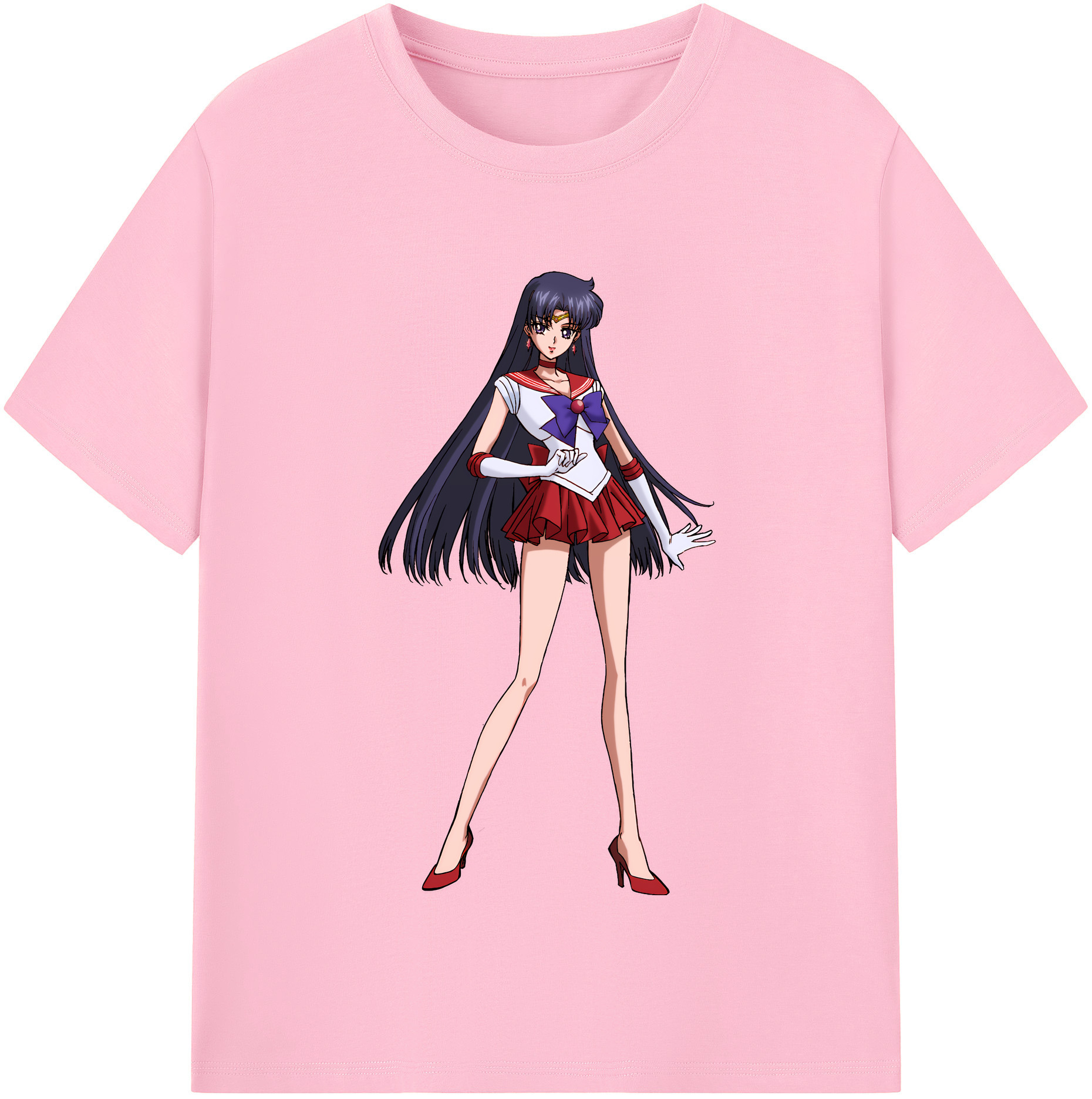 （画像用） 美少女戦士セーラームーン 火野レイ ひの レイ Sailor Moon Hino Rei （セーラーマーズ,Sailor Mars） 綿100％半袖Tシャツ（フロントプリント）