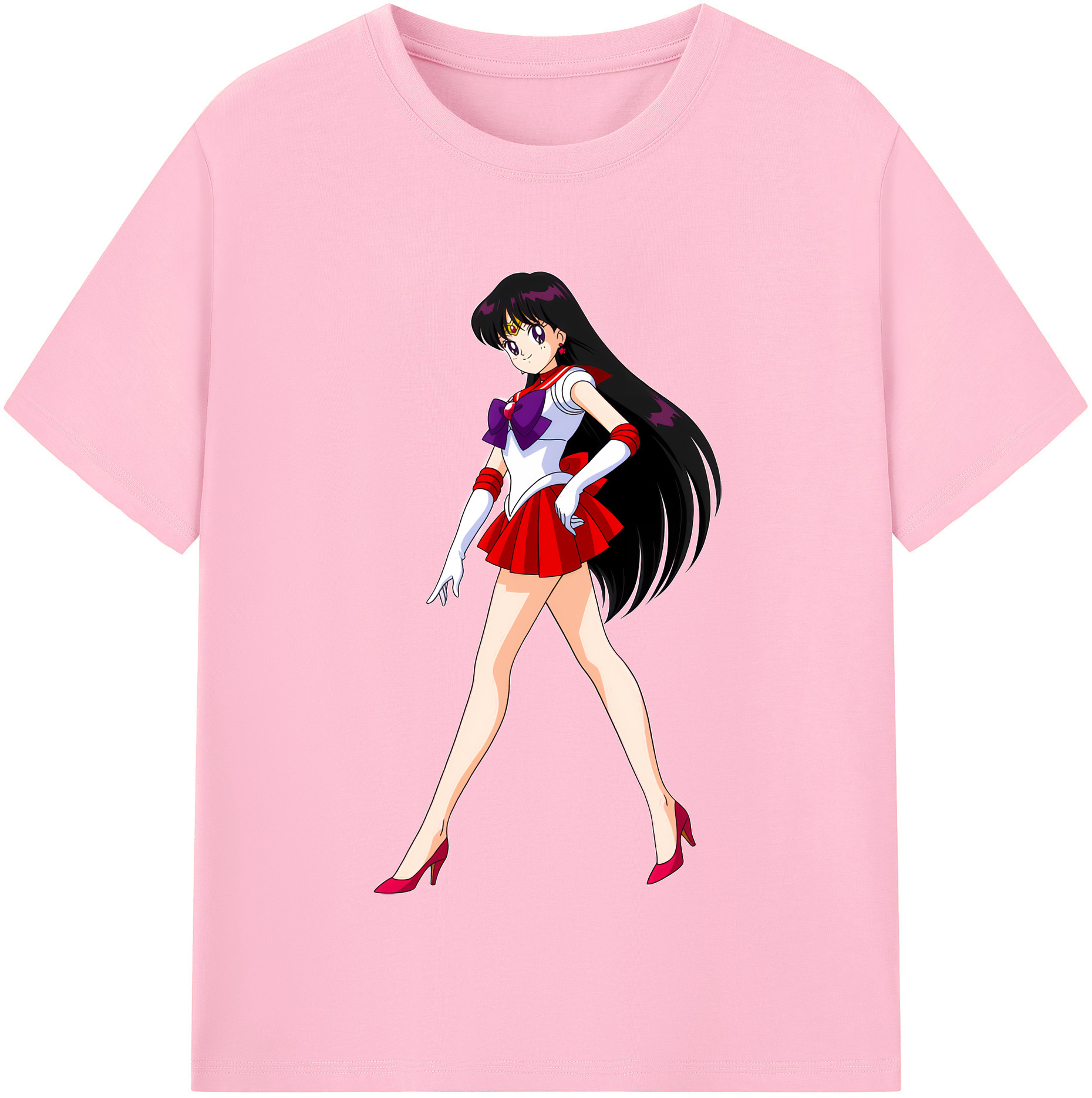 （画像用） 美少女戦士セーラームーン 火野レイ ひの レイ Sailor Moon Hino Rei （セーラーマーズ,Sailor Mars） 綿100％半袖Tシャツ（フロントプリント）