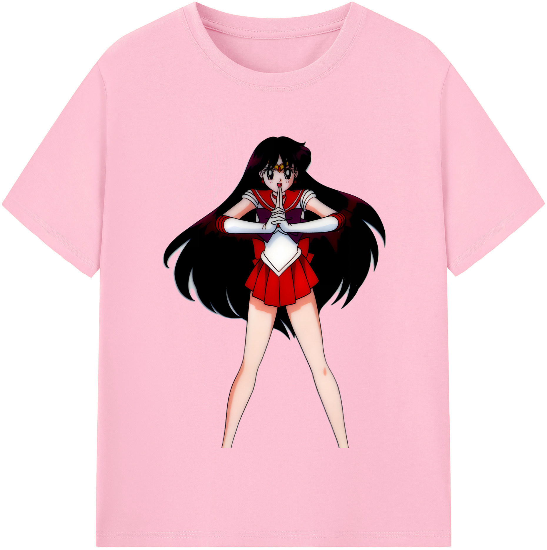 （画像用） 美少女戦士セーラームーン 火野レイ ひの レイ Sailor Moon Hino Rei （セーラーマーズ,Sailor Mars） 綿100％半袖Tシャツ（フロントプリント）