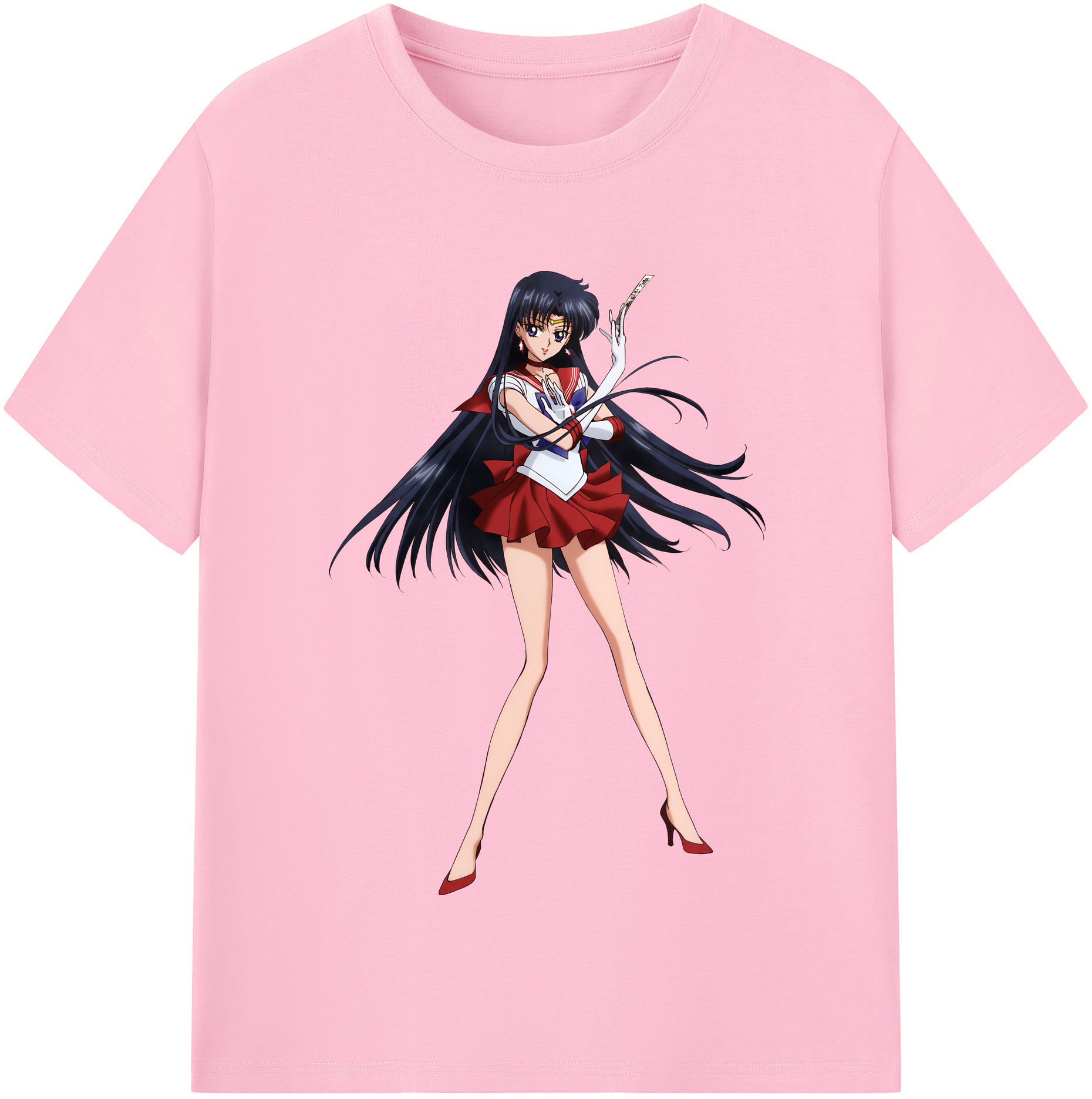 （画像用） 美少女戦士セーラームーン 火野レイ ひの レイ Sailor Moon Hino Rei （セーラーマーズ,Sailor Mars） 綿100％半袖Tシャツ（フロントプリント）